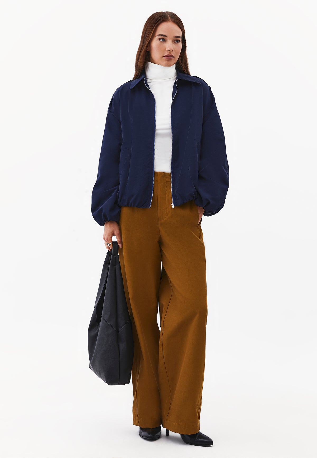 Turtleneck Long Sleeve Bodycon Top - ICE MILK