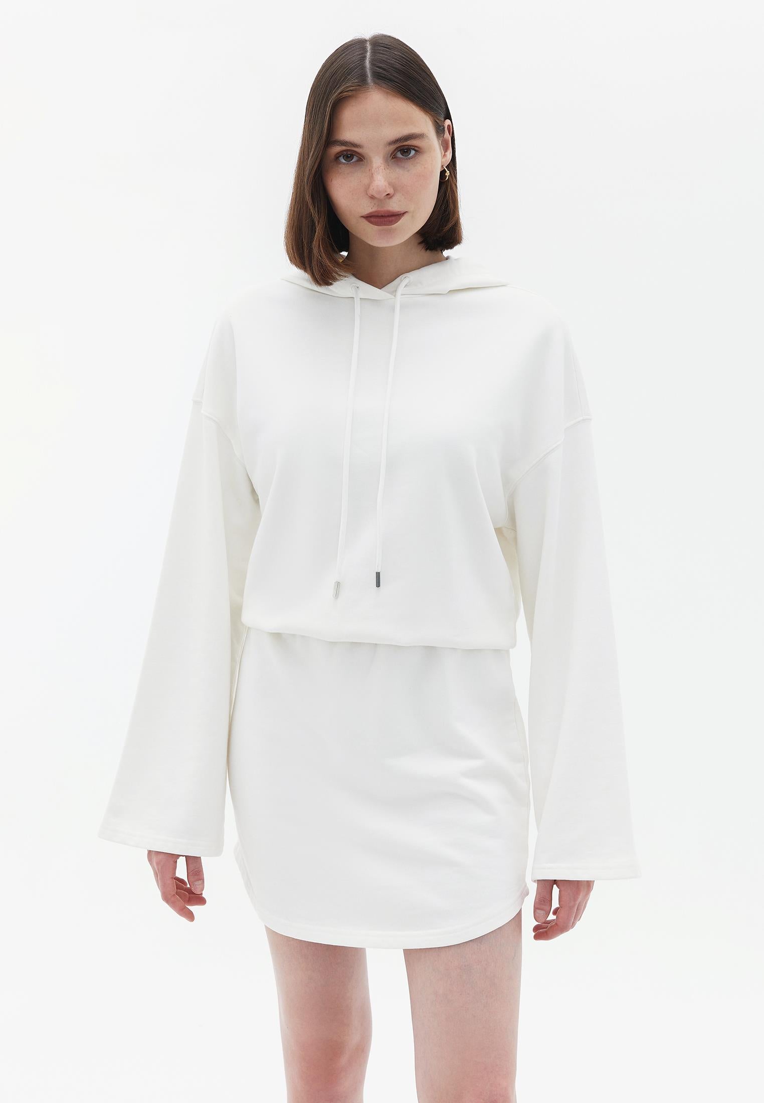 Short Hoodie Long Sleeve Dress - ICE MILK