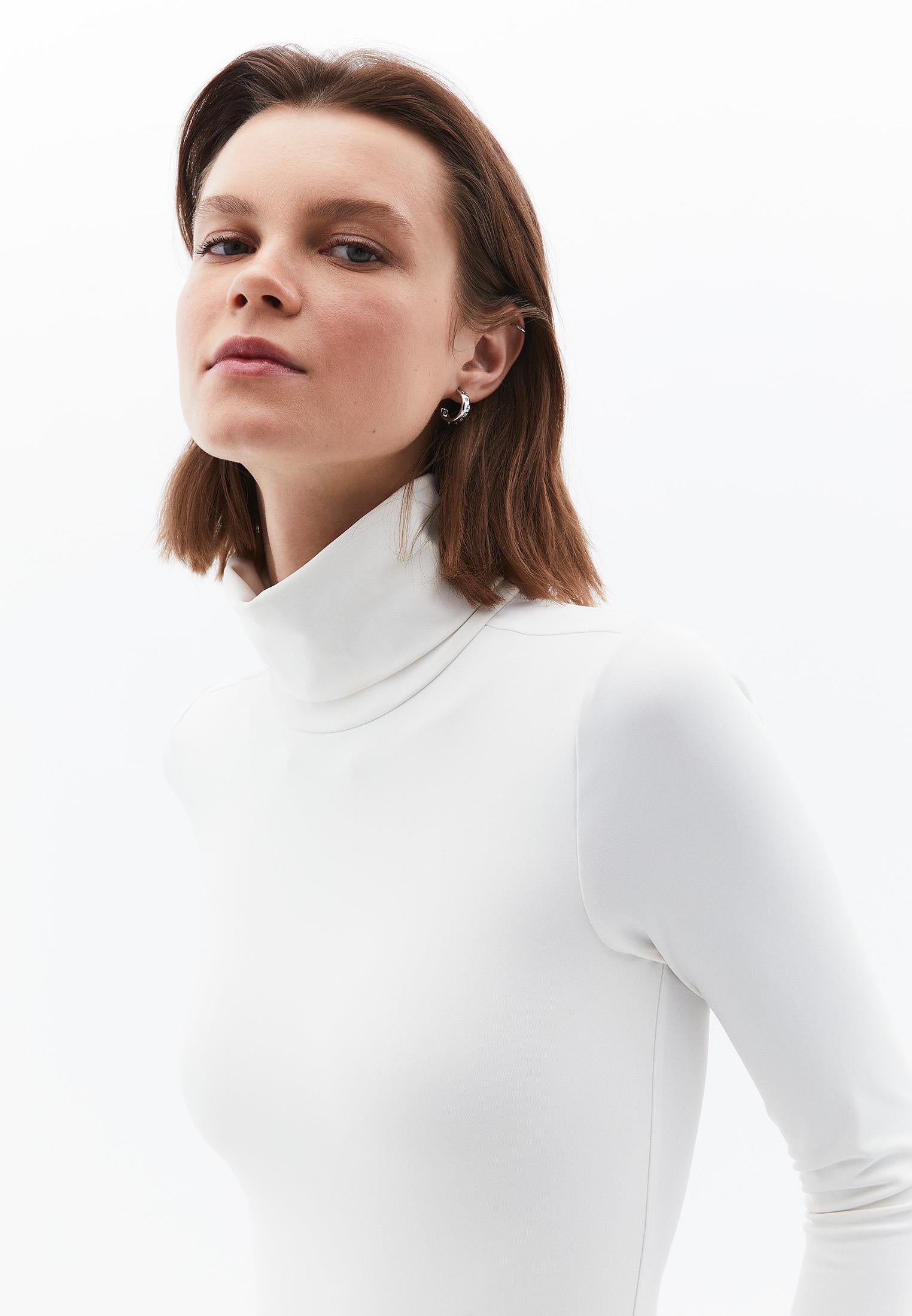 Turtleneck Long Sleeve Bodysuit - ICE MILK