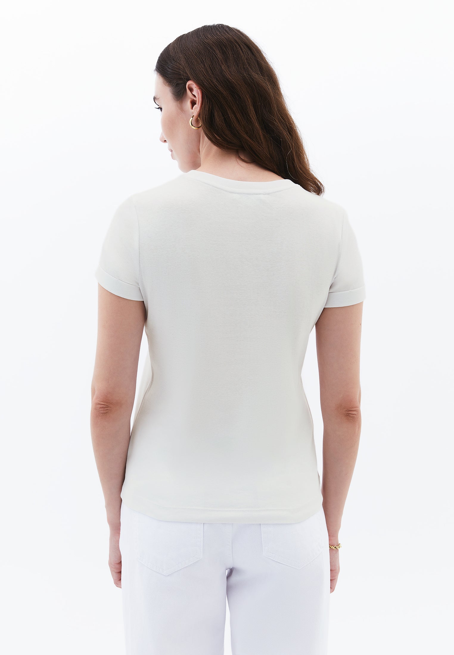 Women's Crew Neck Short Sleeve T-Shirt - ICE MILK