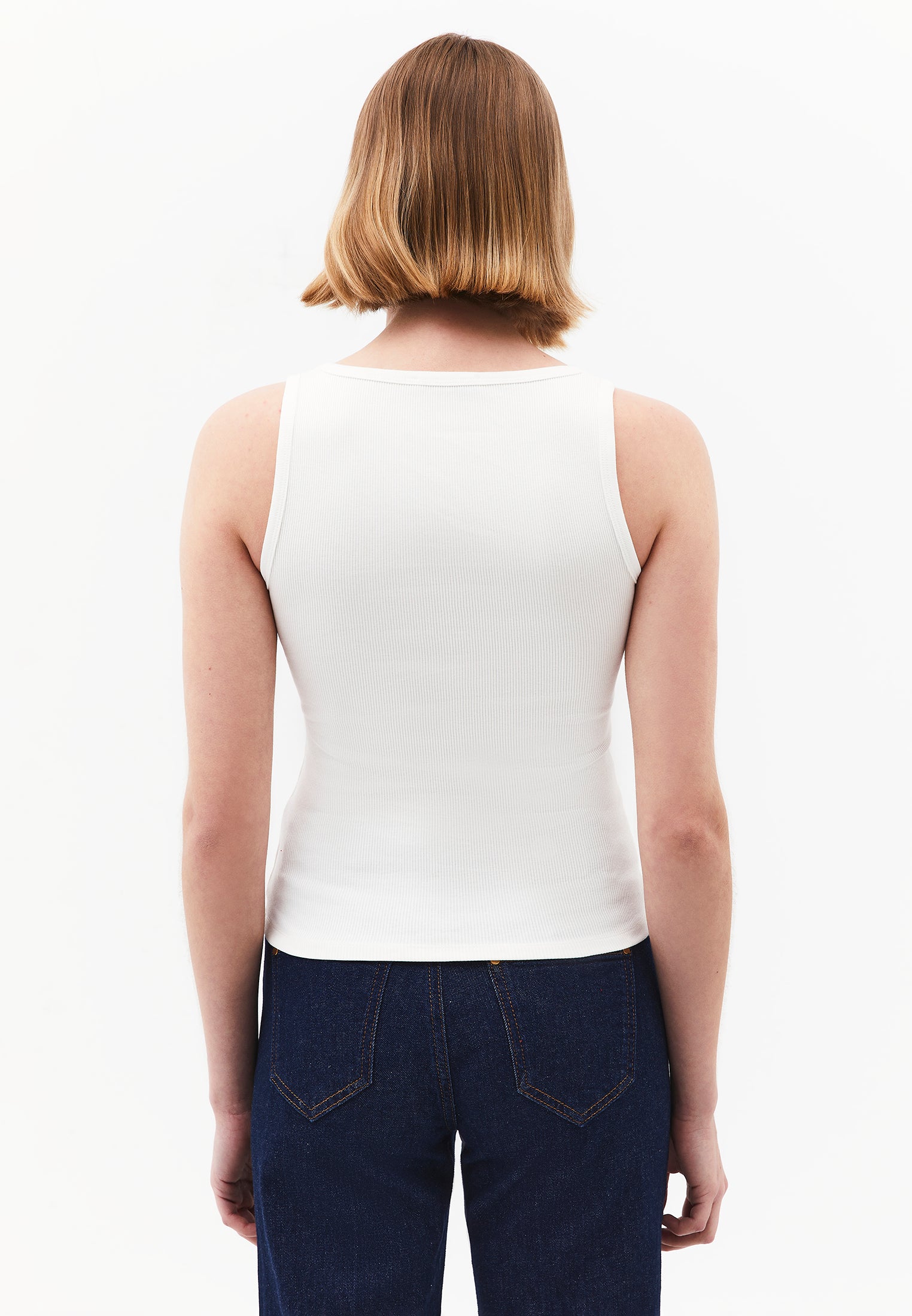 Square Neck Bodycon Tank Top - ICE MILK