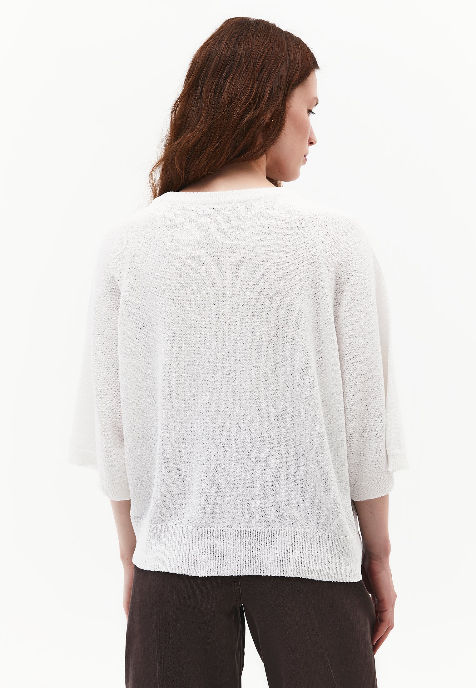 Crew Neck Raglan Sleeve Sweater - ICE MILK
