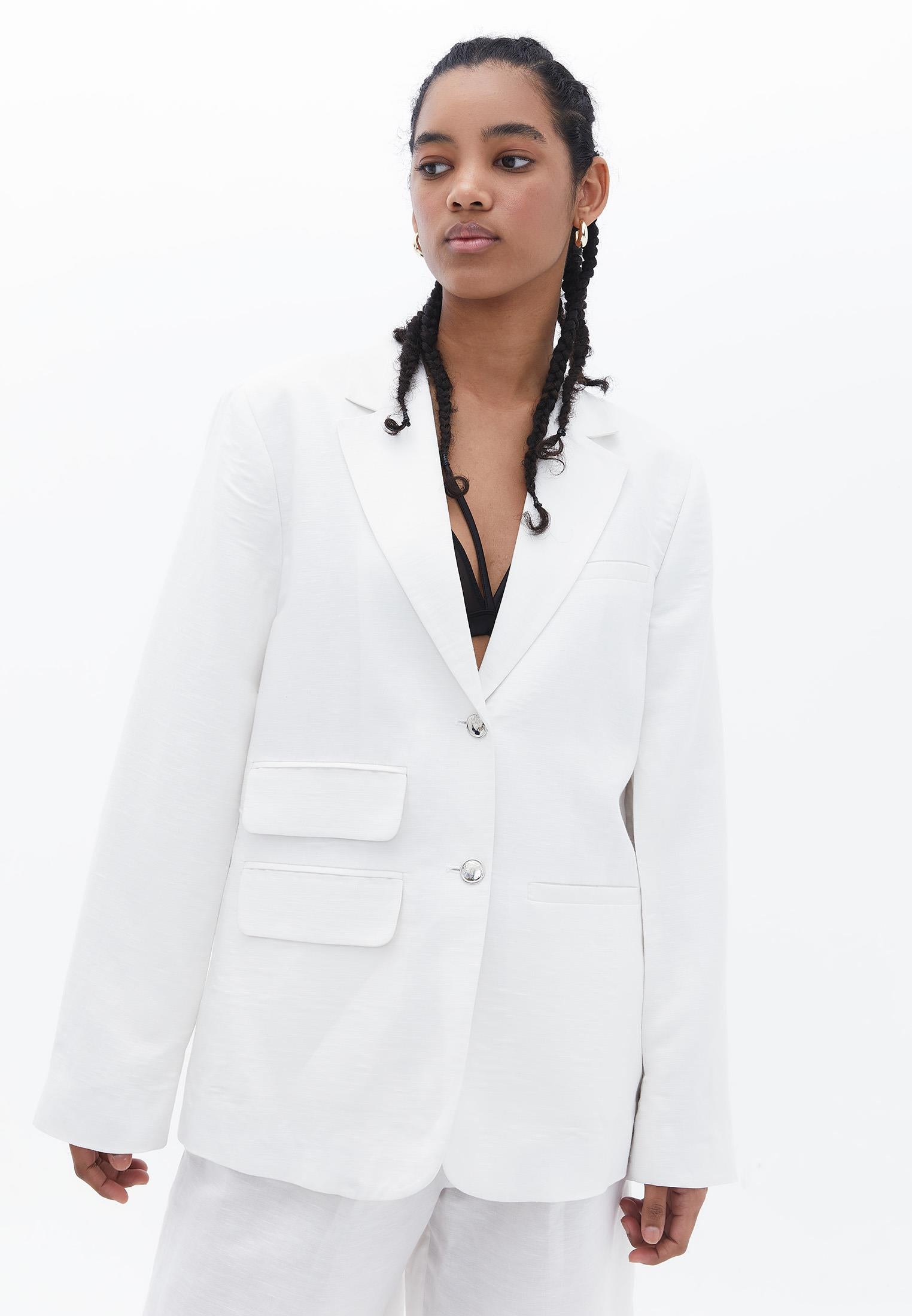 Oversize Blazer Jacket - ICE MILK