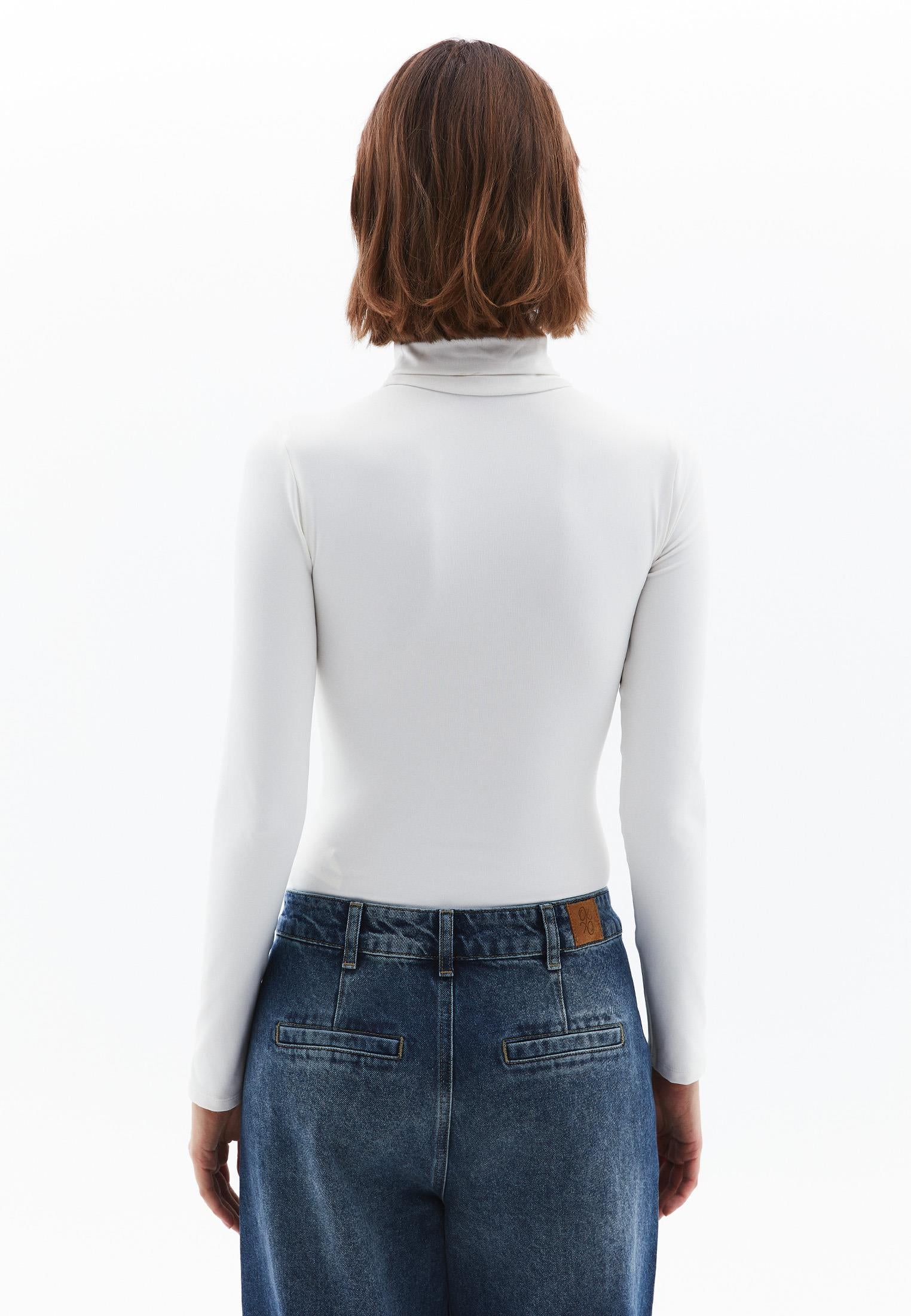 Turtleneck Long Sleeve Bodysuit - ICE MILK