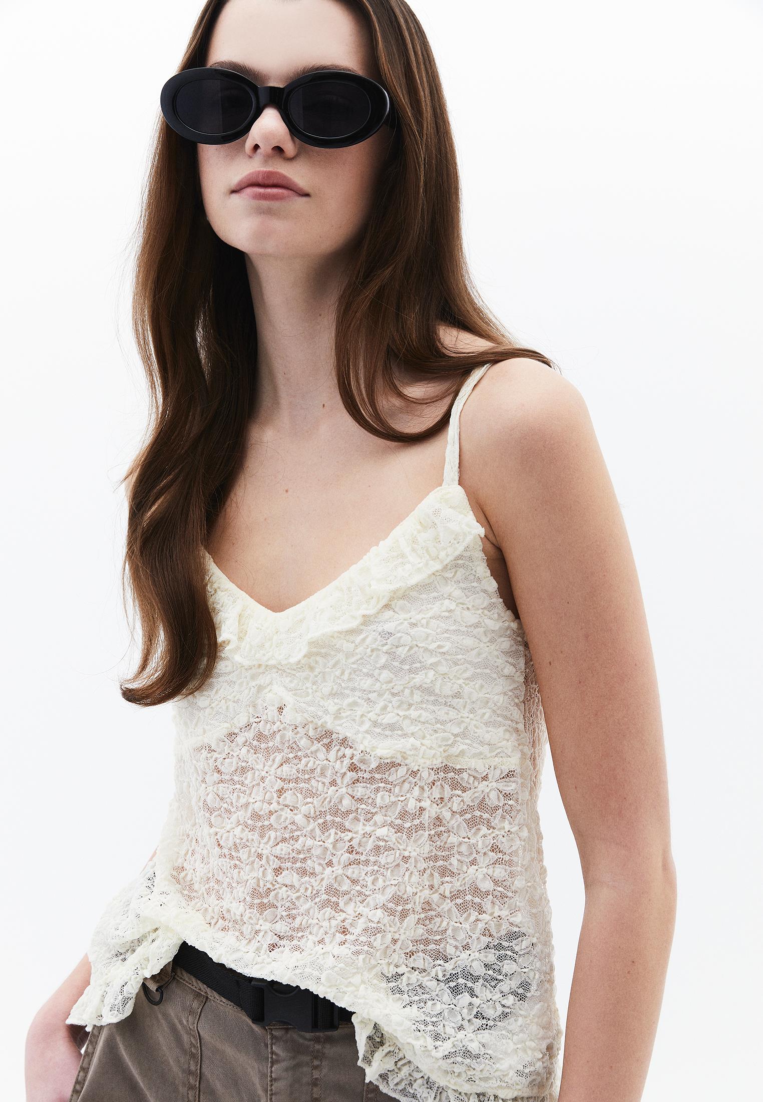V-Neck Blouse - ICE MILK