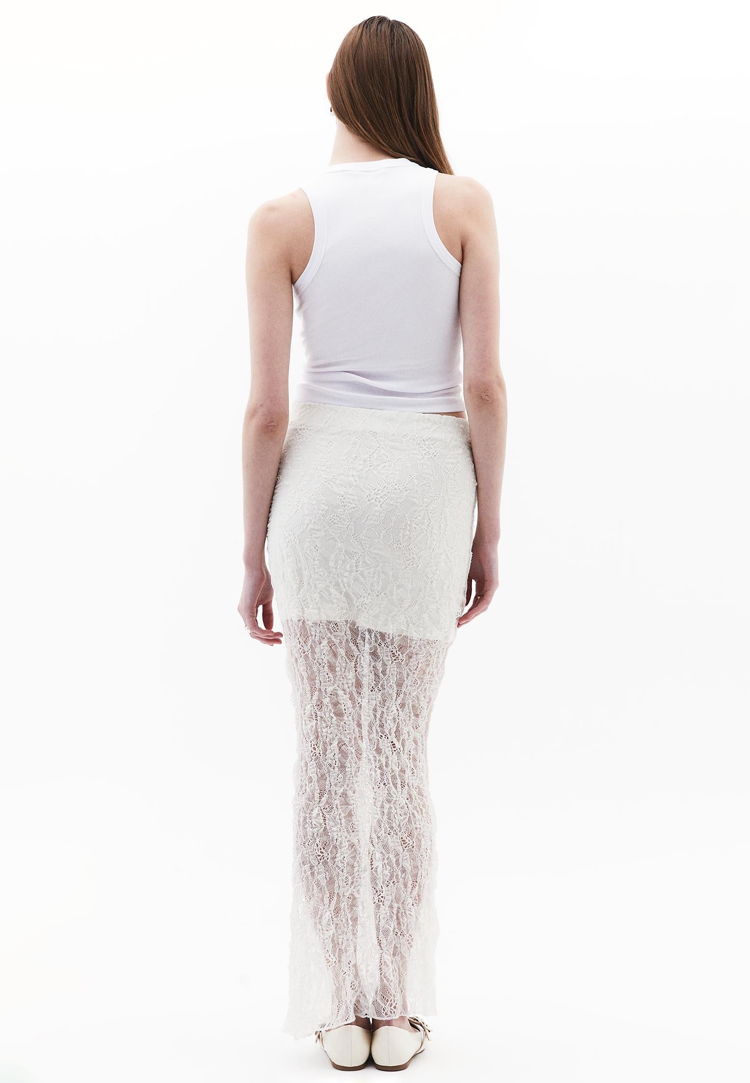 Long, High Waist, Elastic Skirt Ribana - ICE MILK