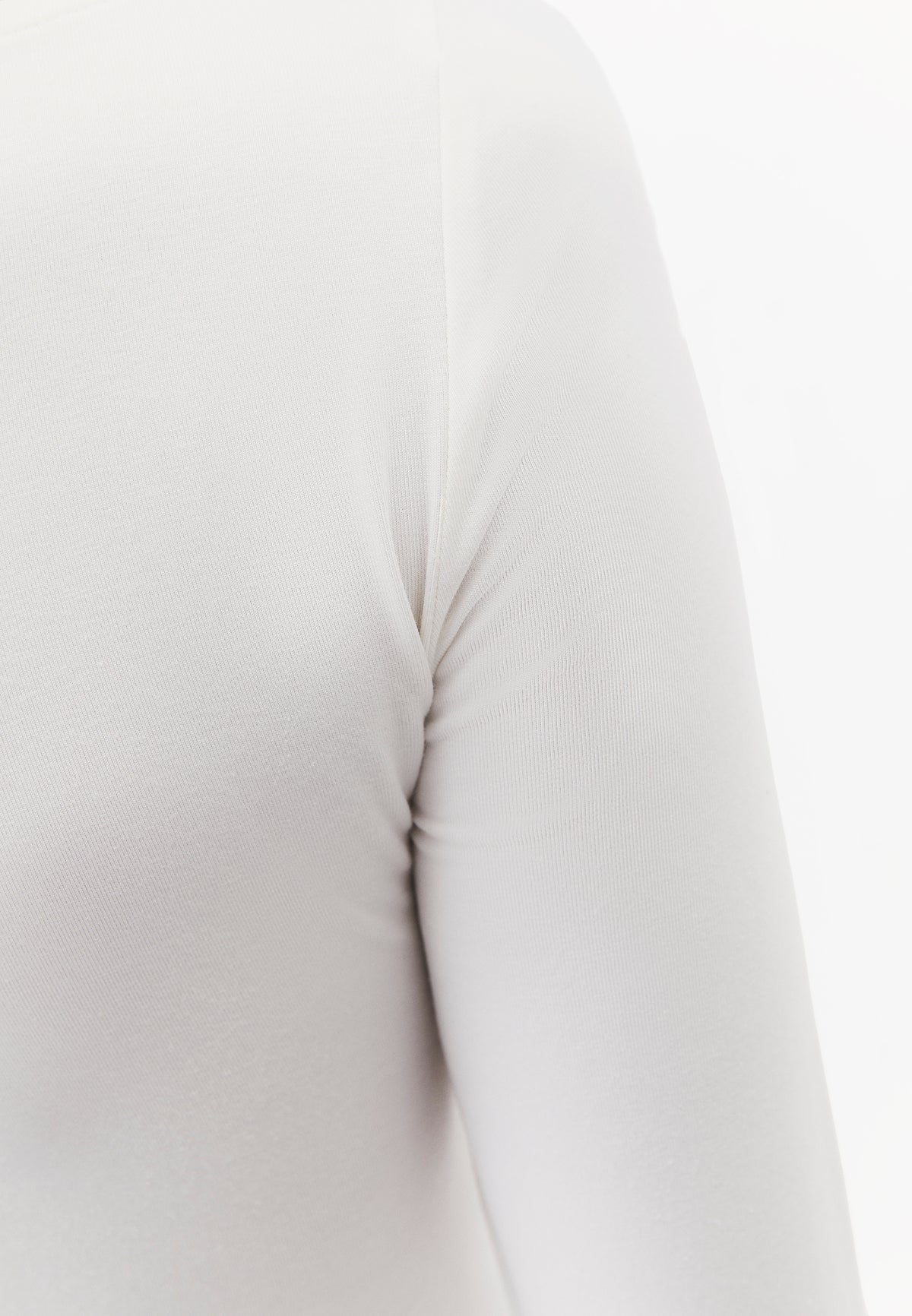 Long Sleeve T-Shirt with Collar Detail - ICE MILK