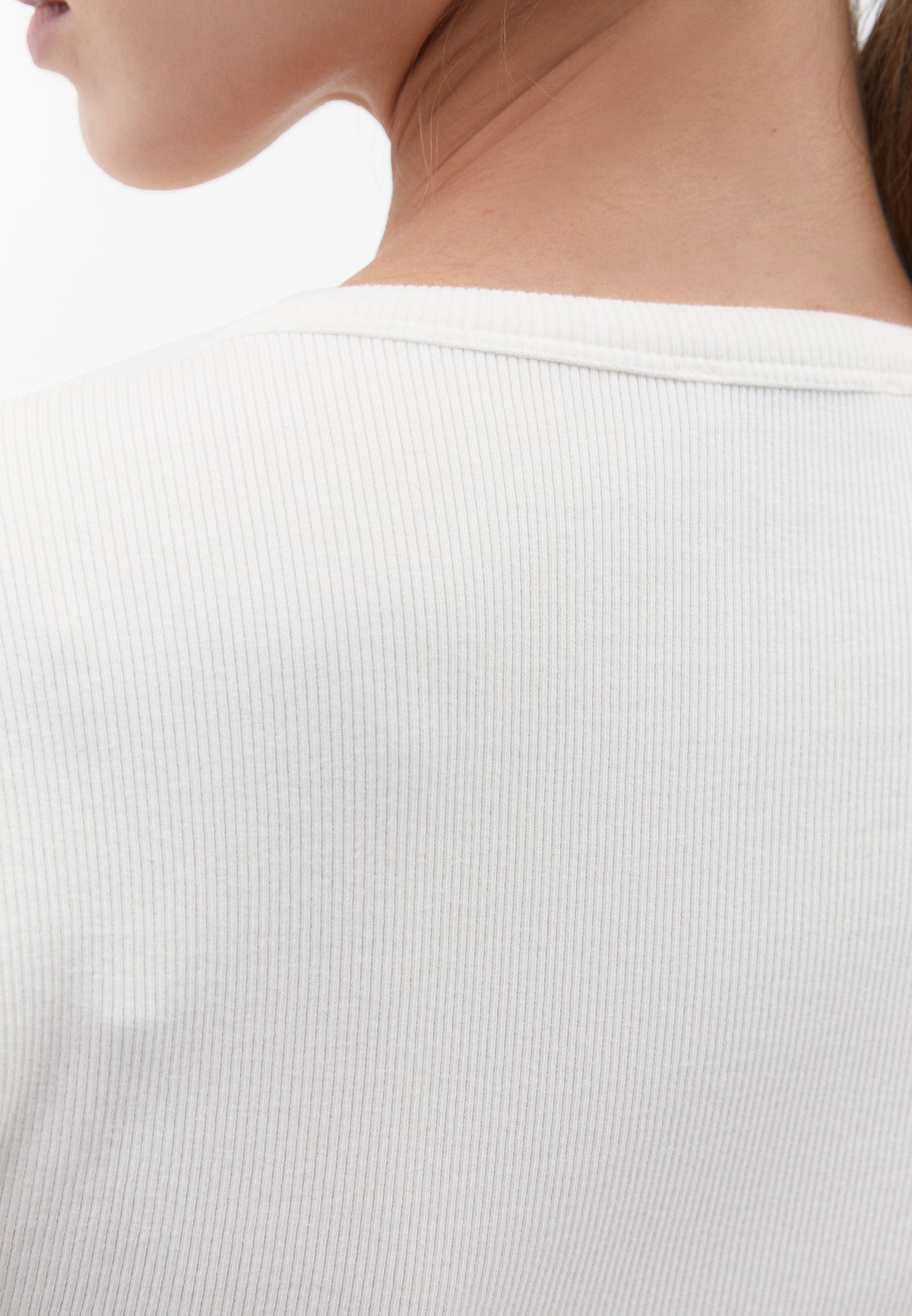 Crew Neck Long Sleeve Zip Detailed Bodycon T-Shirt - ICE MILK