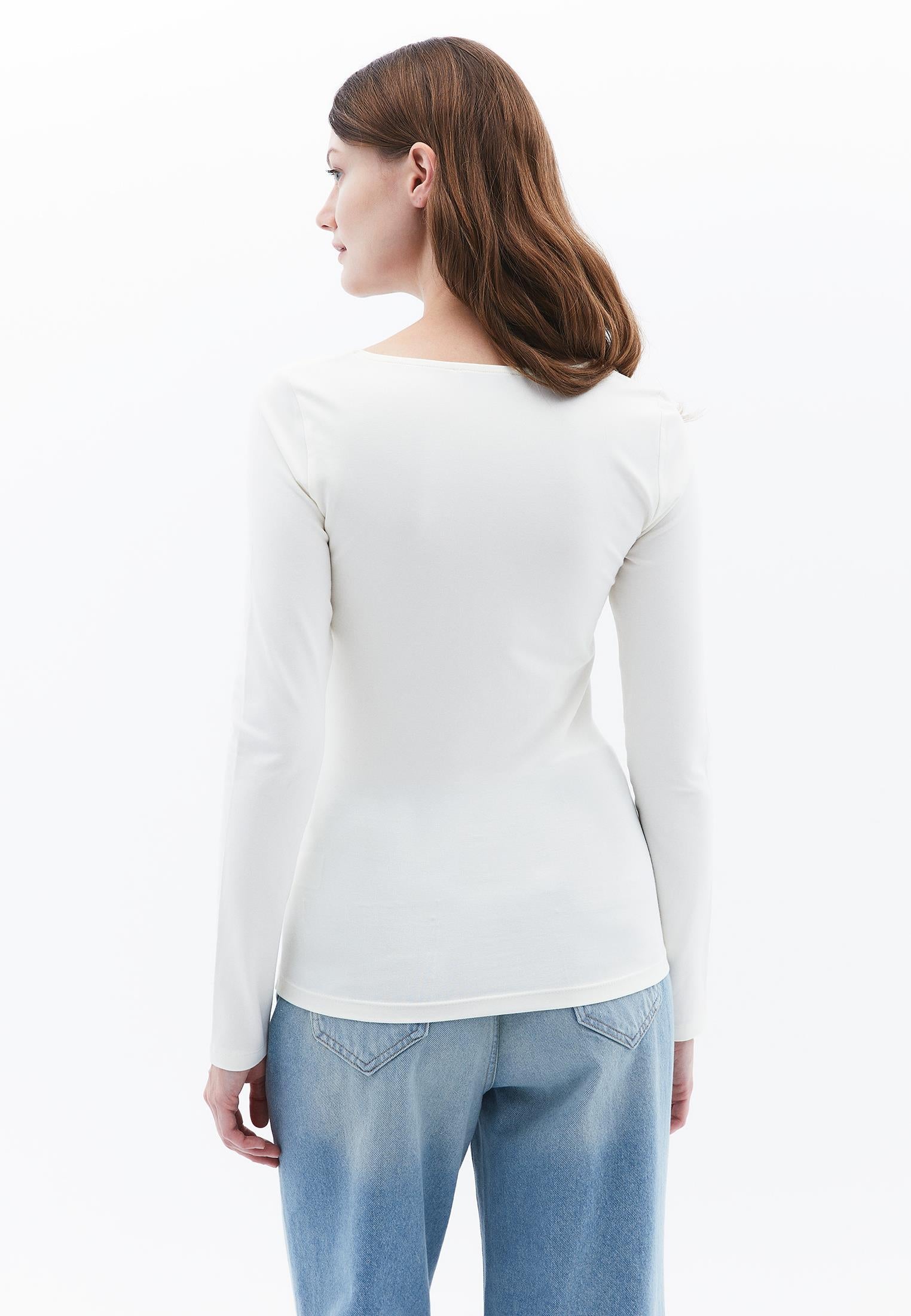 Square Neck Long Sleeve T-Shirt - ICE MILK