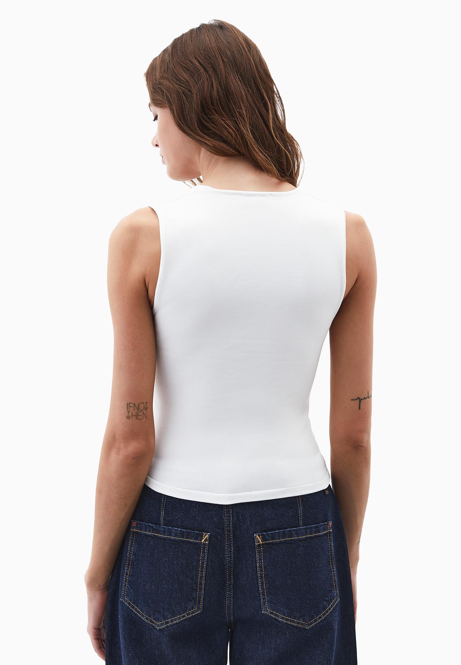 V Neck Ruched Tank Top - ICE MILK