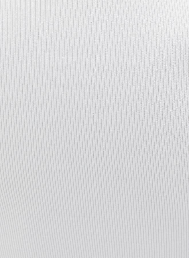 High Neck Long Sleeve Bodycon T-Shirt - ICE MILK