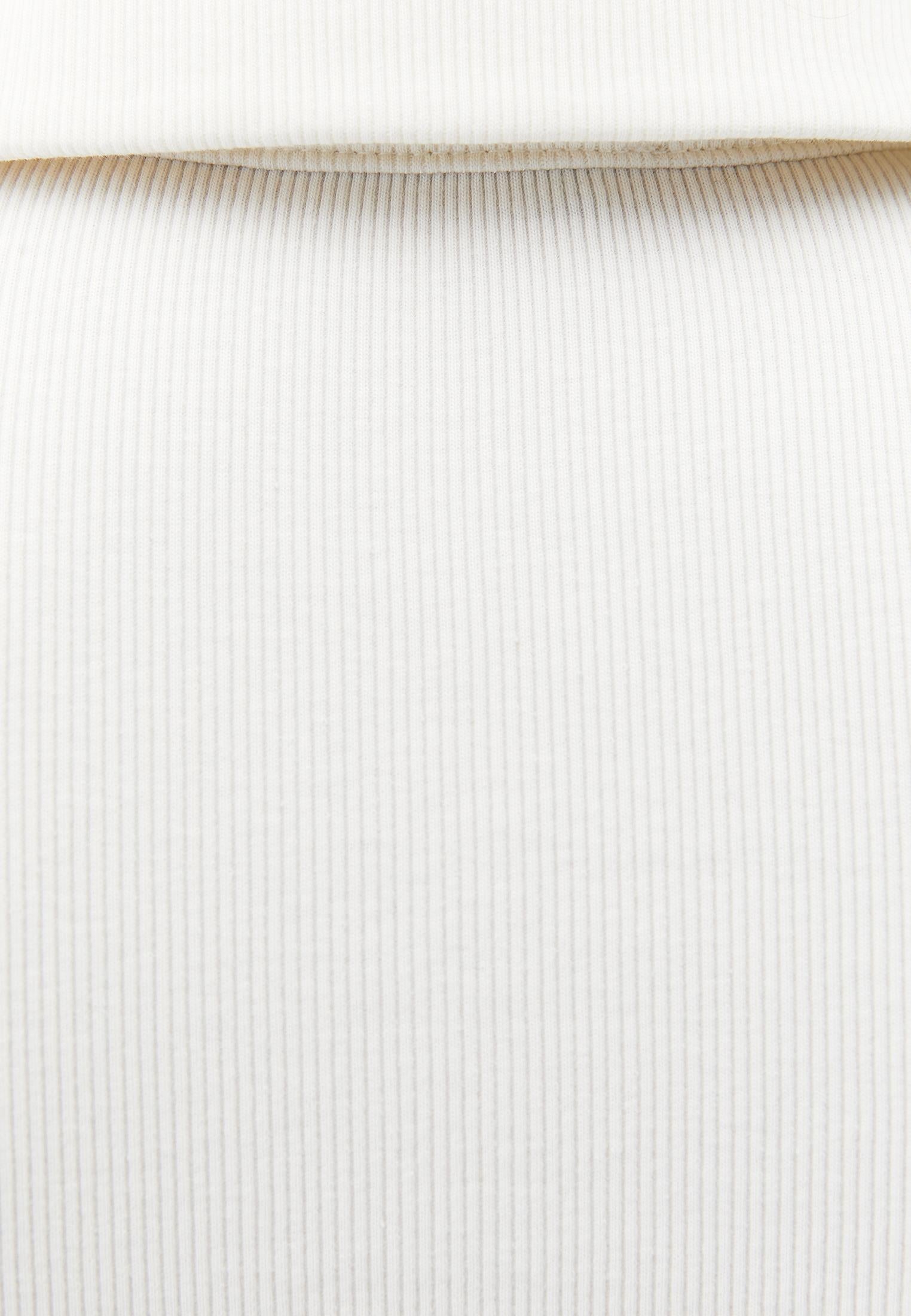 Polo Collar Long Sleeve Bodycon T-Shirt - ICE MILK
