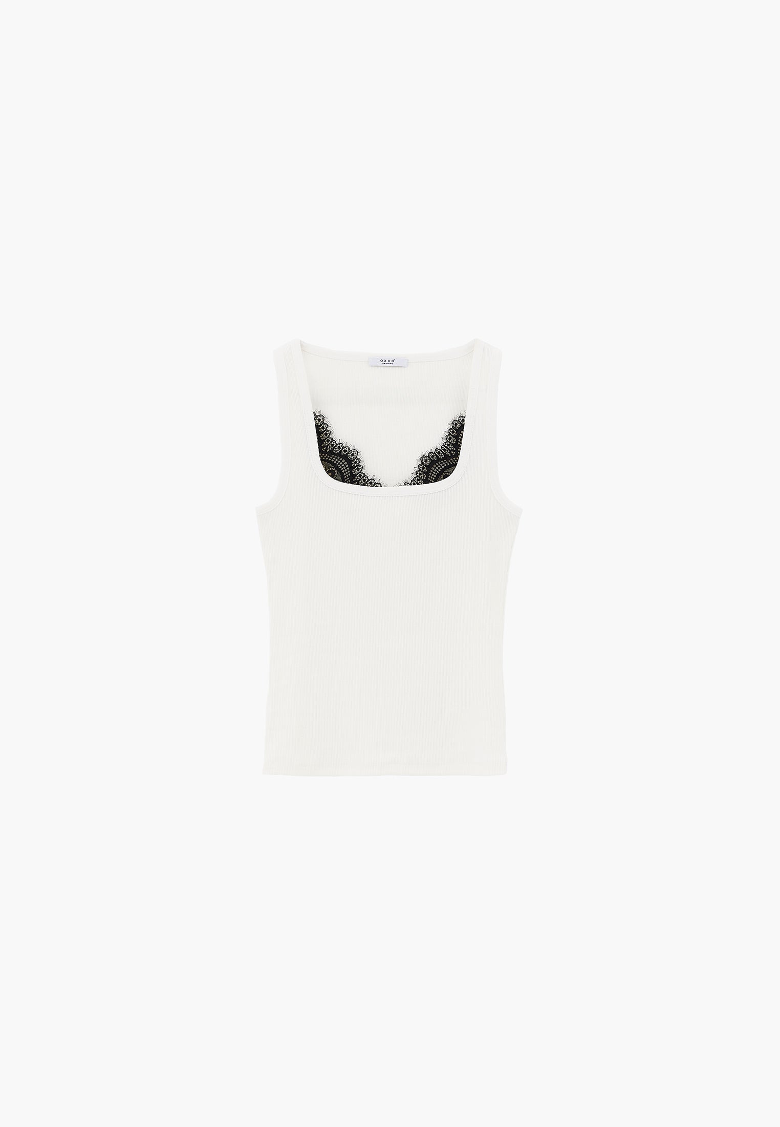 Square Neck Bodycon Tank Top - ICE MILK