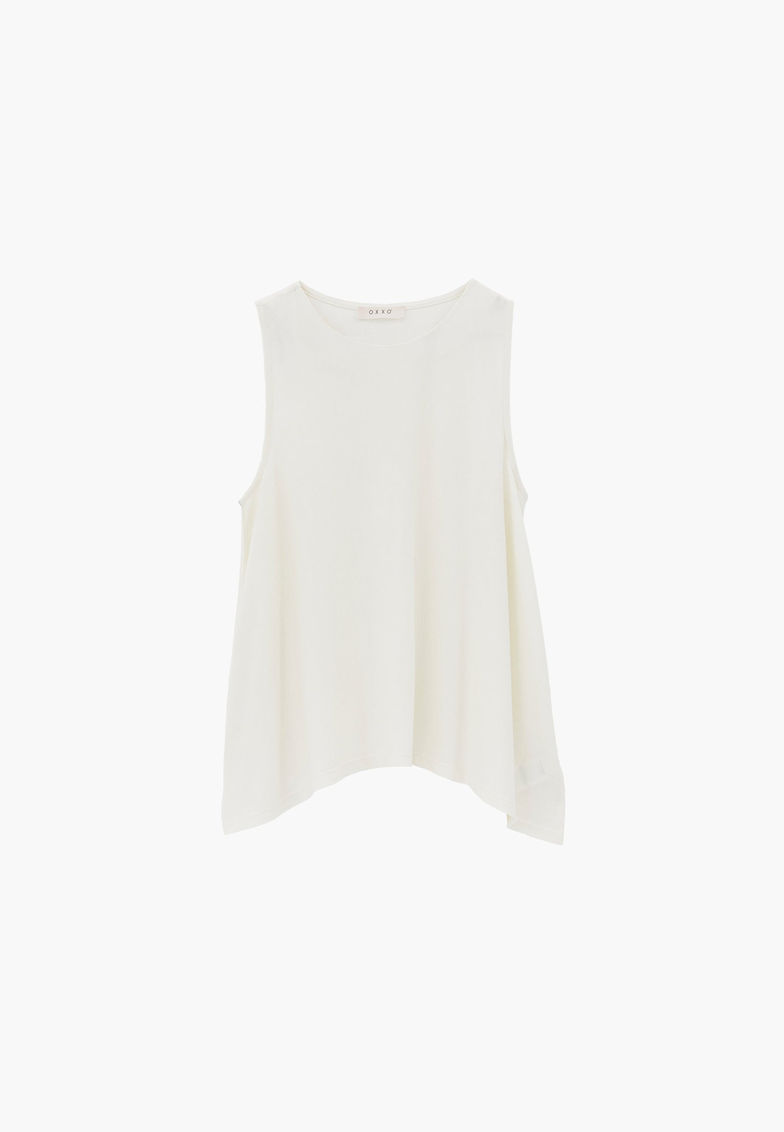 Crew Neck Loose Fit Tank Top - ICE MILK