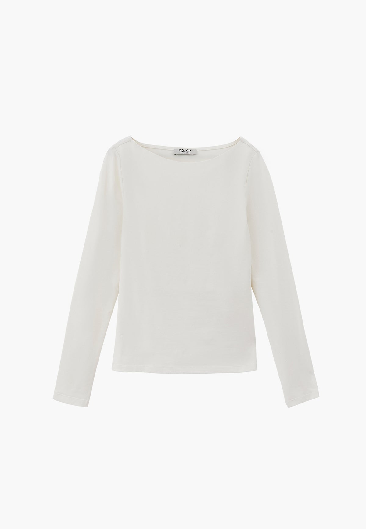 Long Sleeve T-Shirt with Collar Detail - ICE MILK
