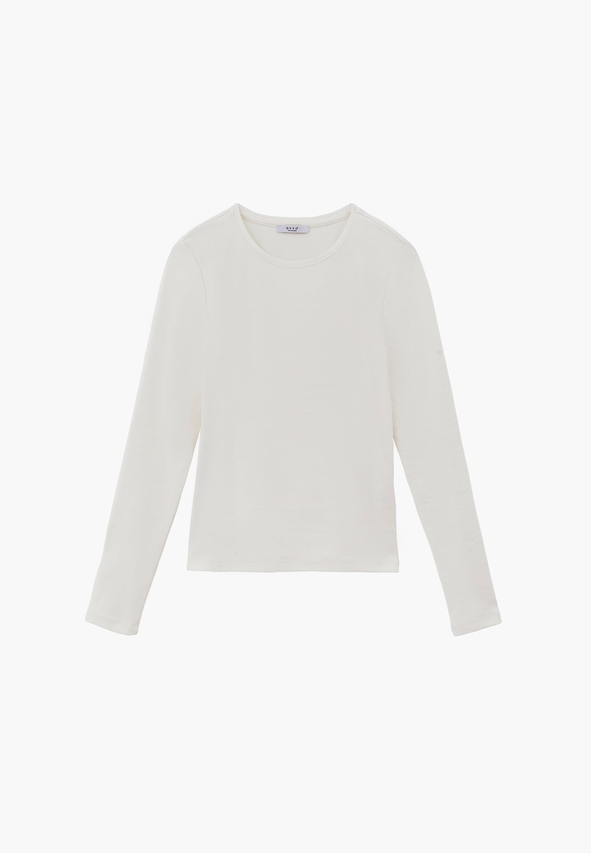 Crew Neck Long Sleeve T-Shirt - ICE MILK