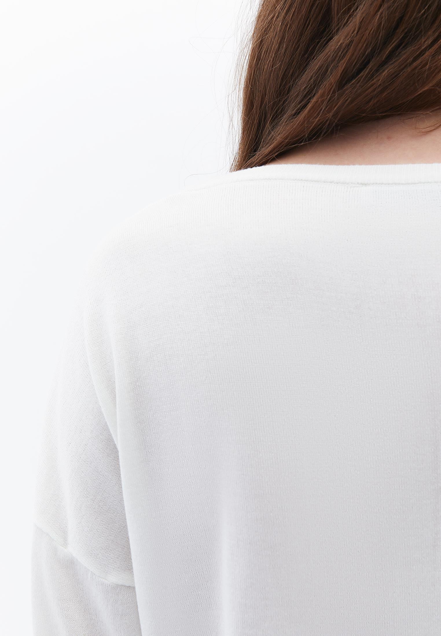 Knitted Boat Neck Sweater - ICE MILK