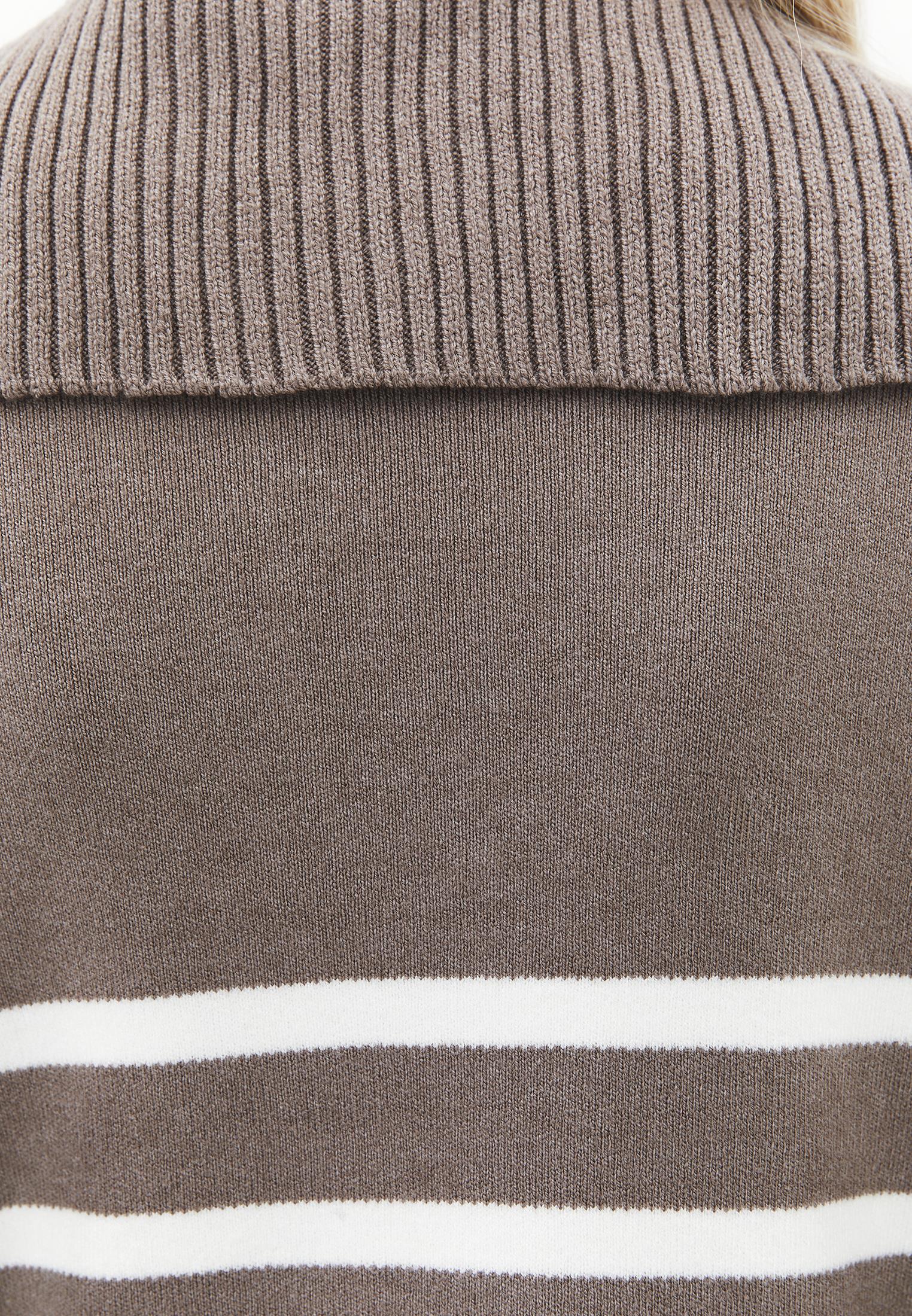 Striped Polo Collar Knit Sweater - MOREL/ICE MILK