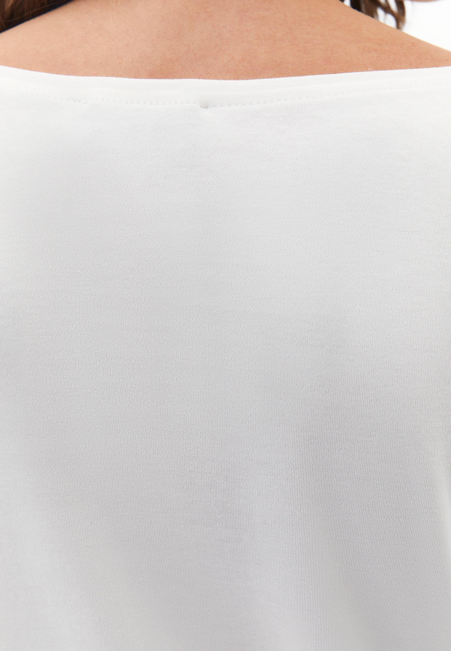 Boat Neck Long Sleeve T-Shirt - ICE MILK