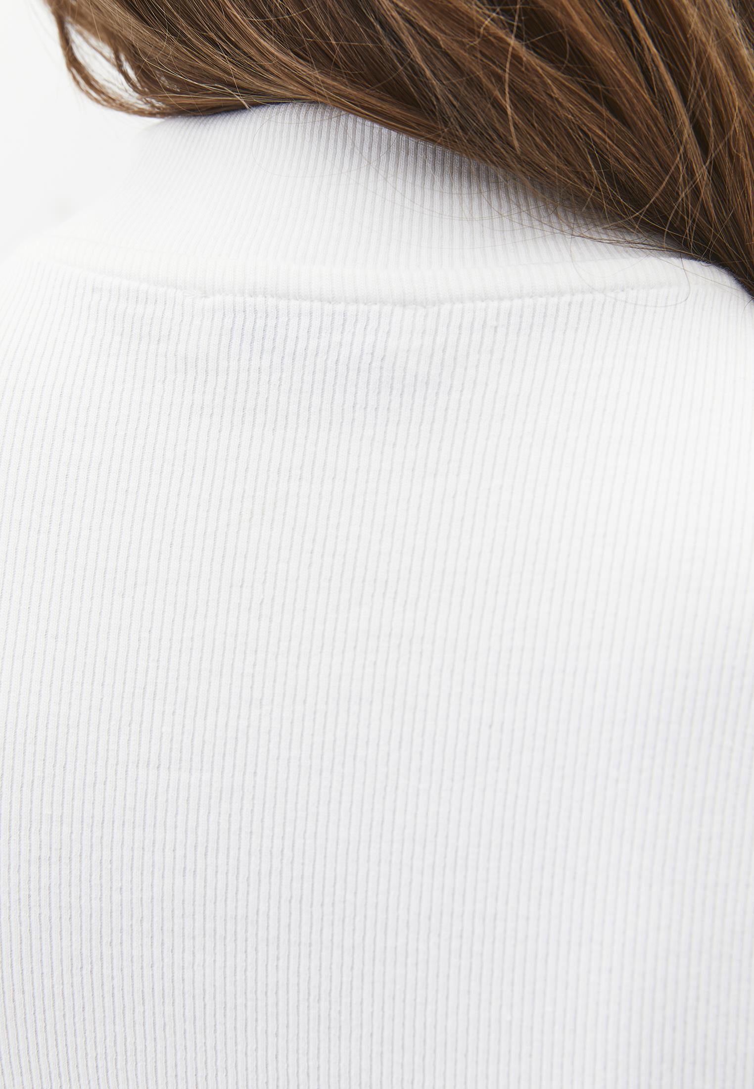 High Neck Cut Out Detail Bodycon T-Shirt - ICE MILK