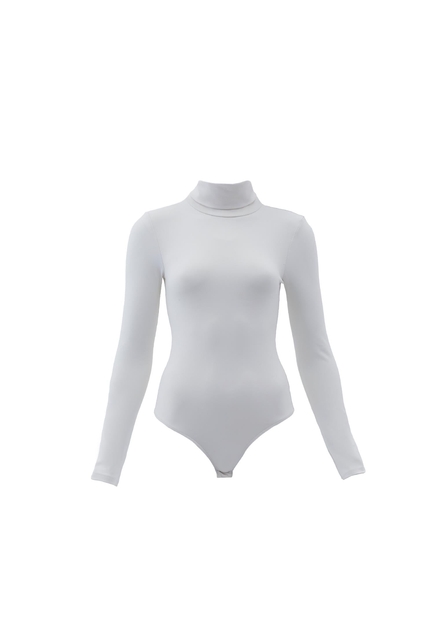 Turtleneck Long Sleeve Bodysuit - ICE MILK