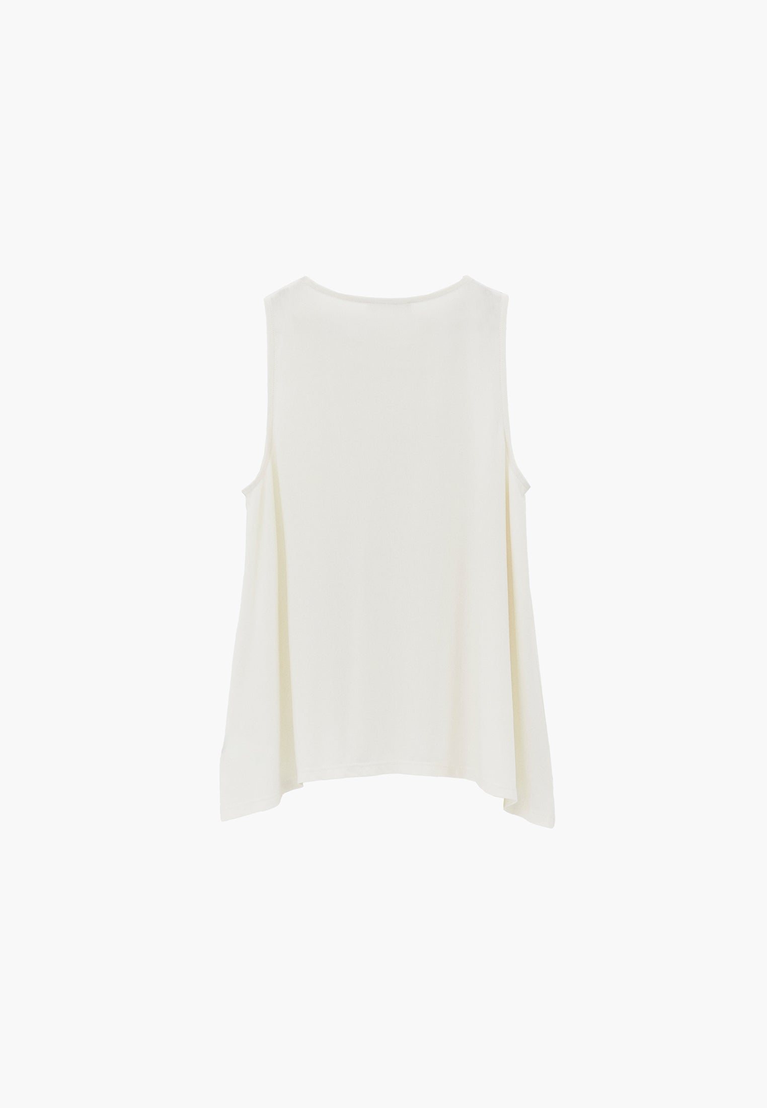 Crew Neck Loose Fit Tank Top - ICE MILK