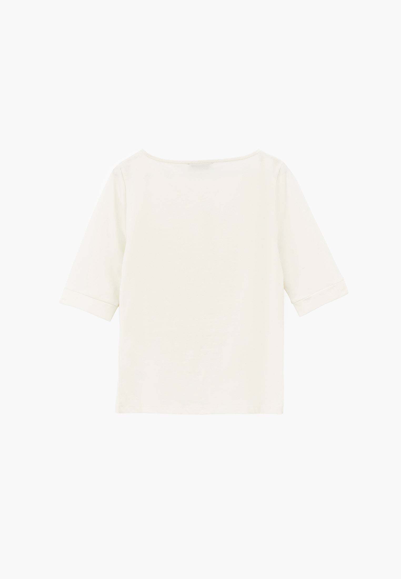 Boat Neck Half Sleeve Bodycon T-Shirt - ICE MILK