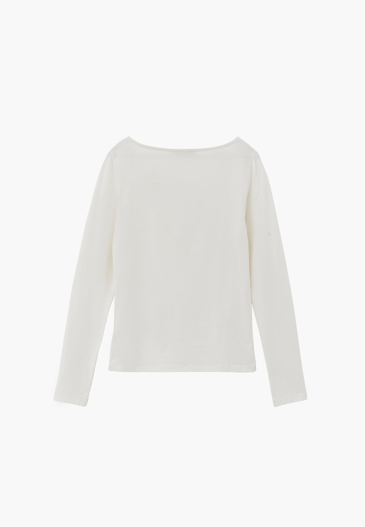 Long Sleeve T-Shirt with Collar Detail - ICE MILK