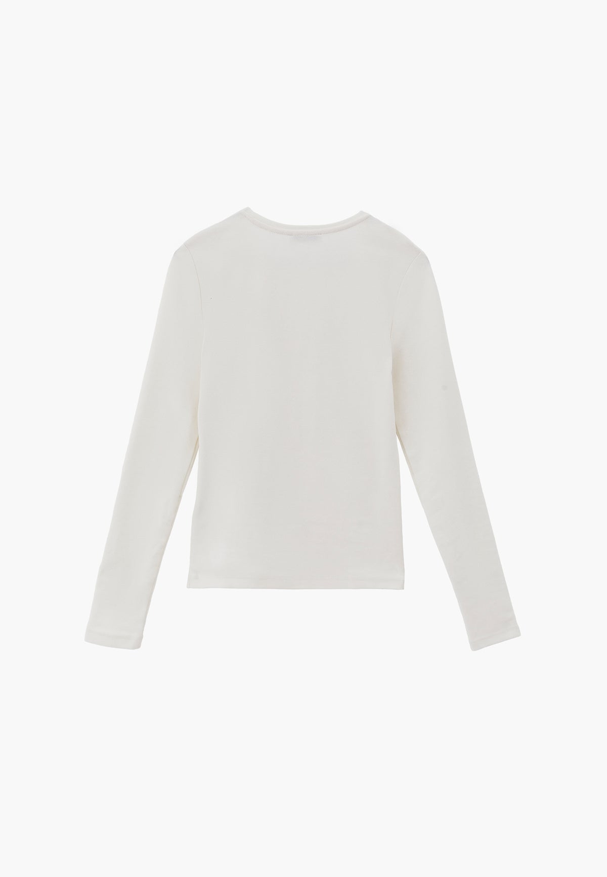 Crew Neck Long Sleeve T-Shirt - ICE MILK