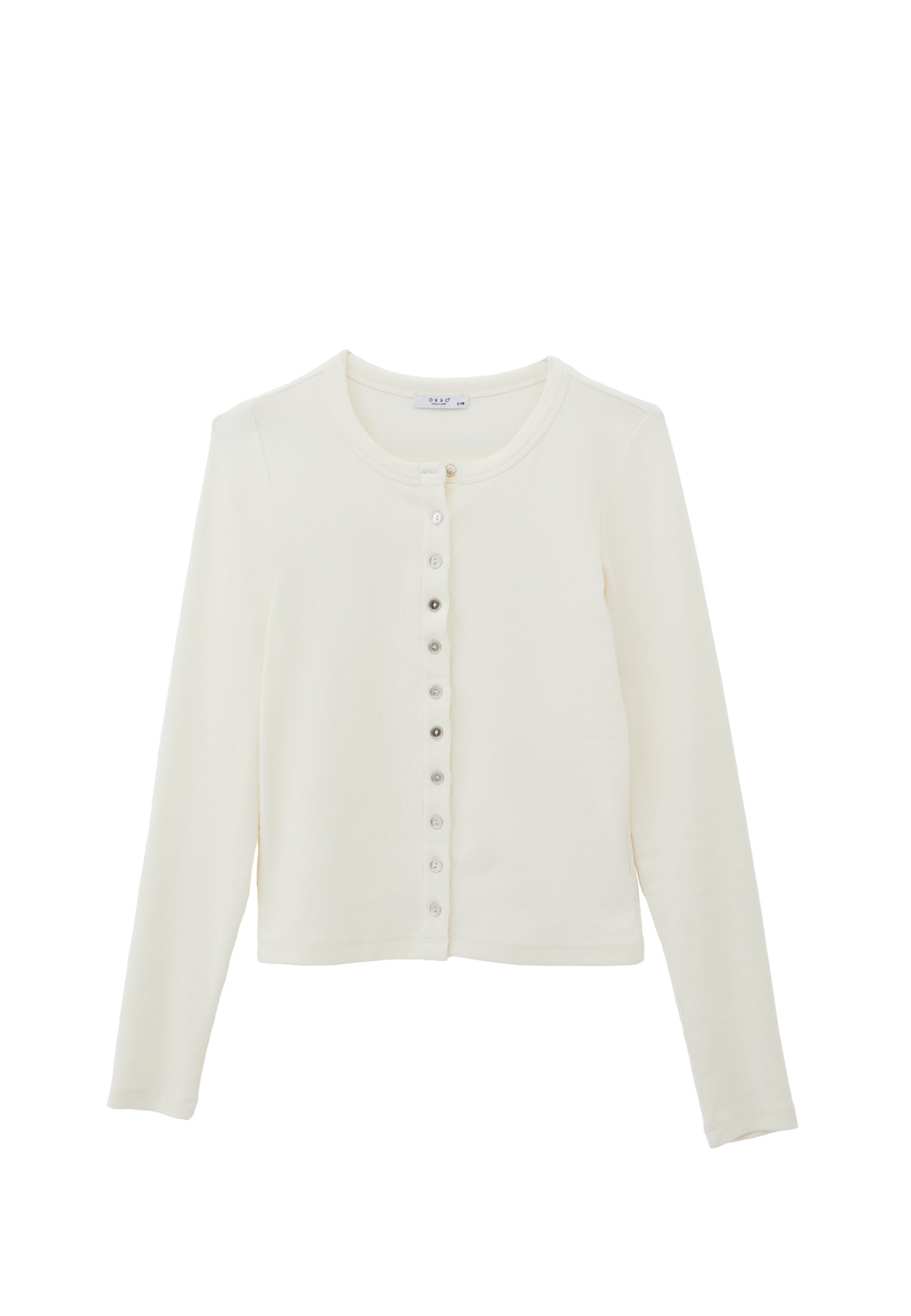Long Sleeve Crew Neck Bodycon T-Shirt - ICE MILK
