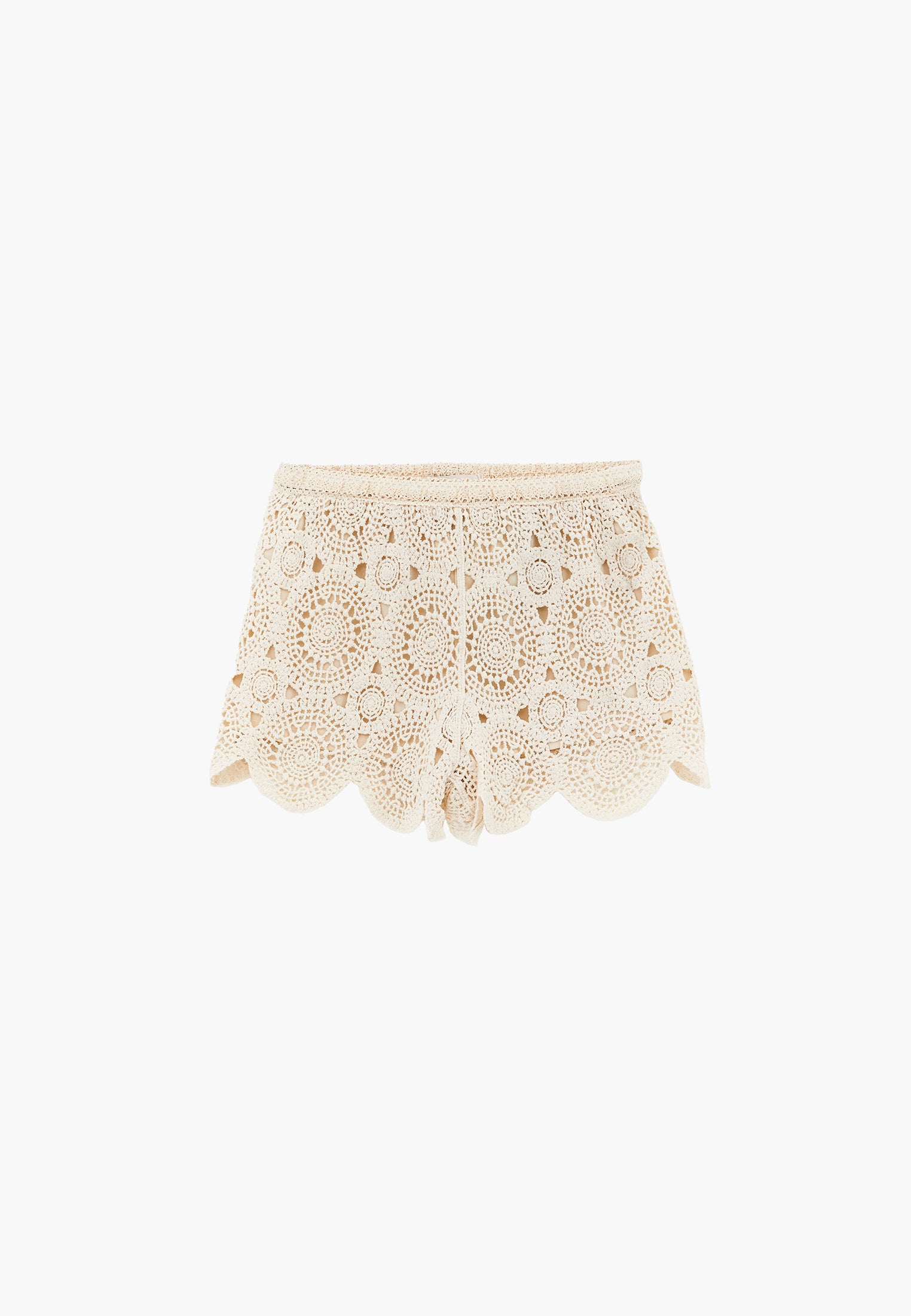 Slim Shorts Ribbed Knit Bohemian Style - ICE MILK