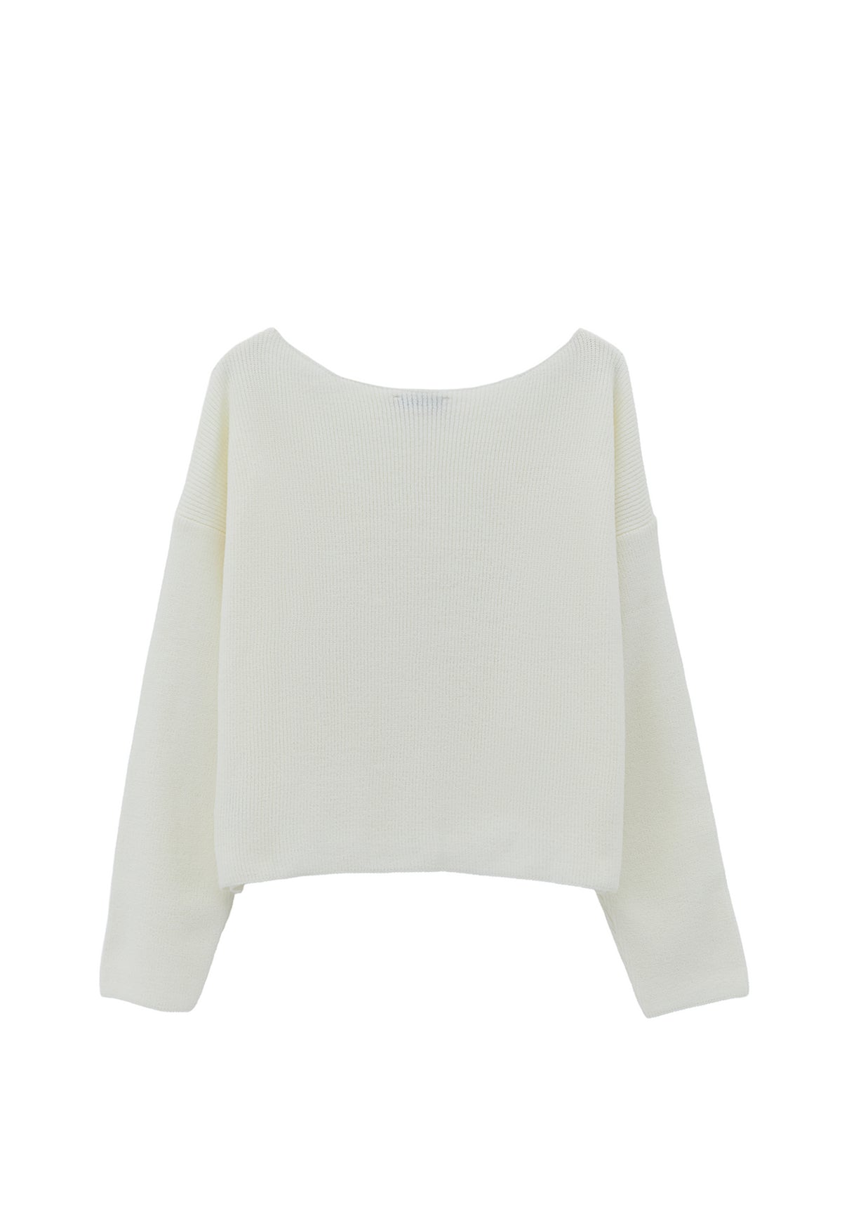 Boat Neck Polyamide Sweater - ICE MILK