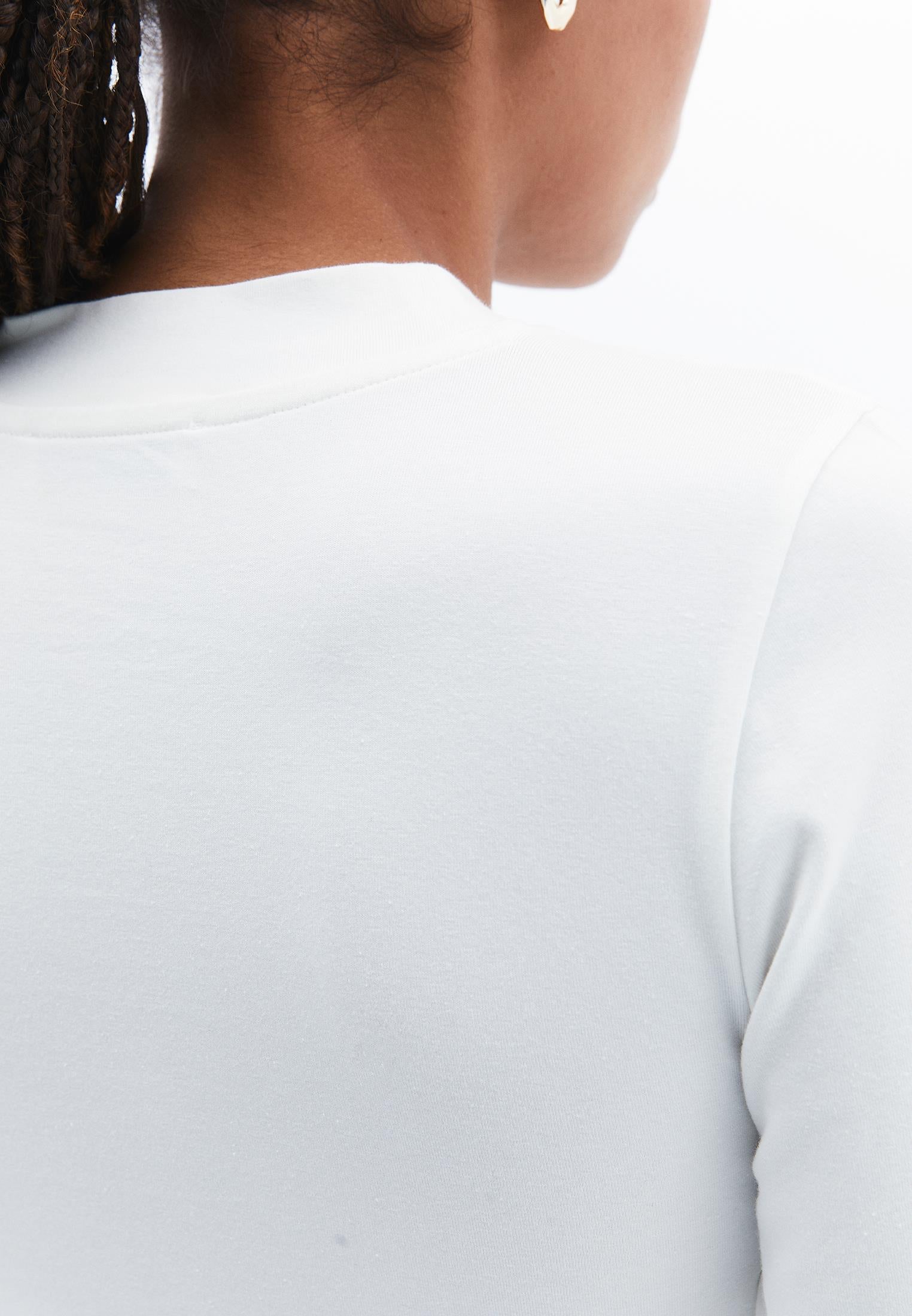 High Neck Long Sleeve T-Shirt - ICE MILK