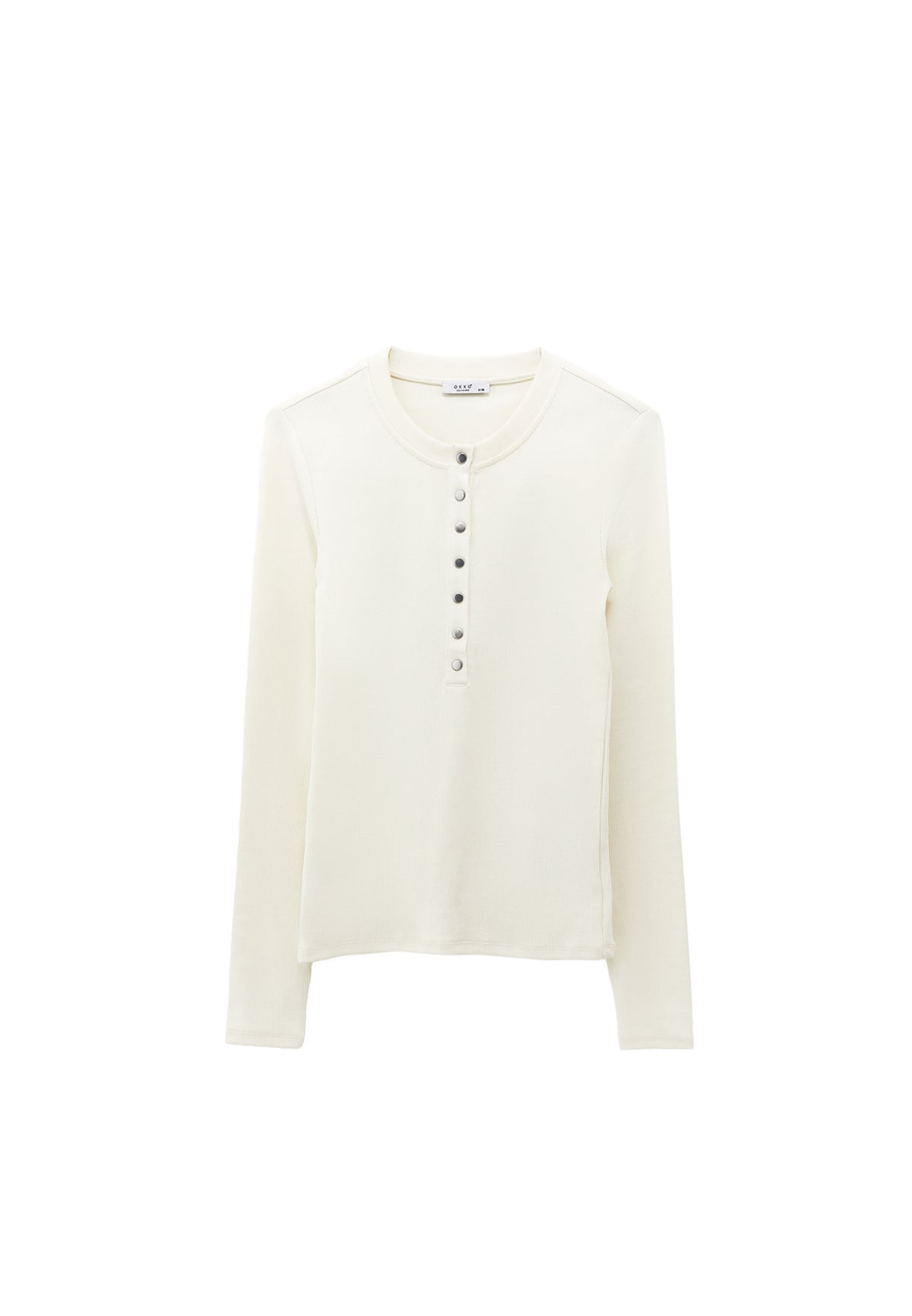 Long Sleeve Crew Neck Bodycon T-Shirt - ICE MILK