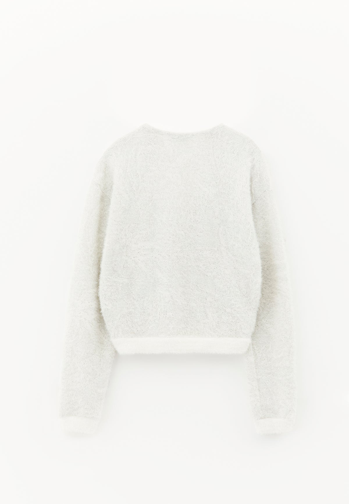 Wrap Neck Long Sleeve Knit Looking Sweater - ICE MILK