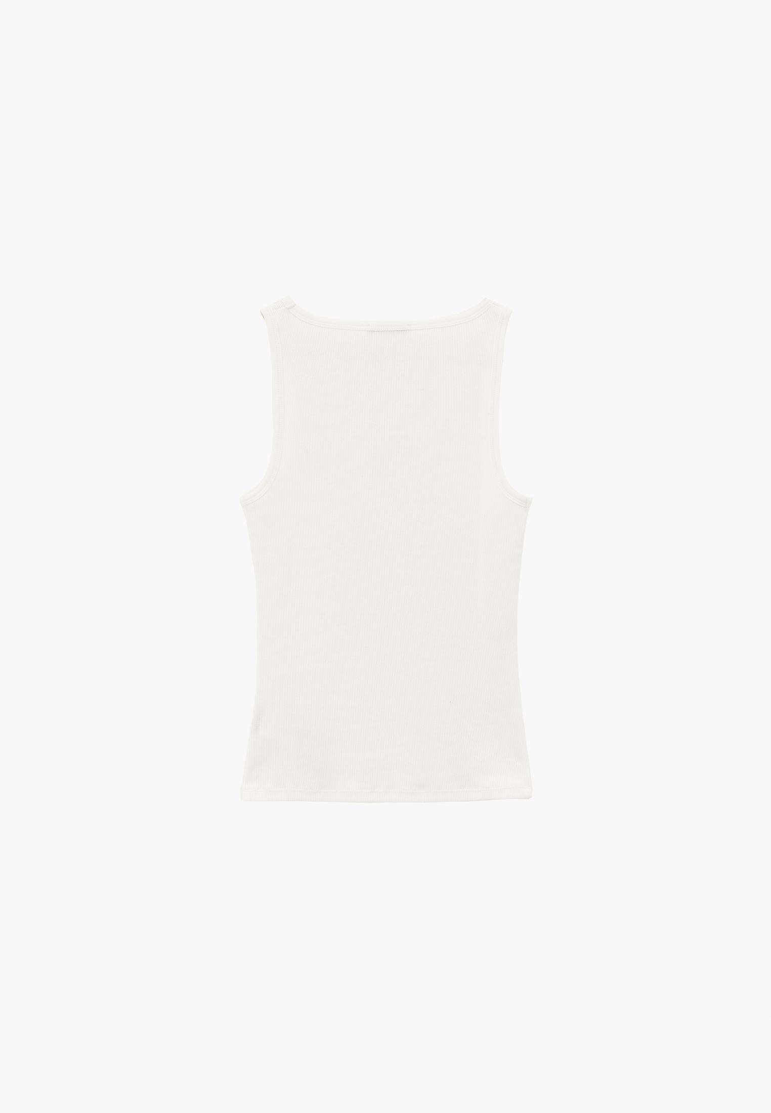 Sleeveless Bodycon Tank Top with Square Neckline - ICE MILK
