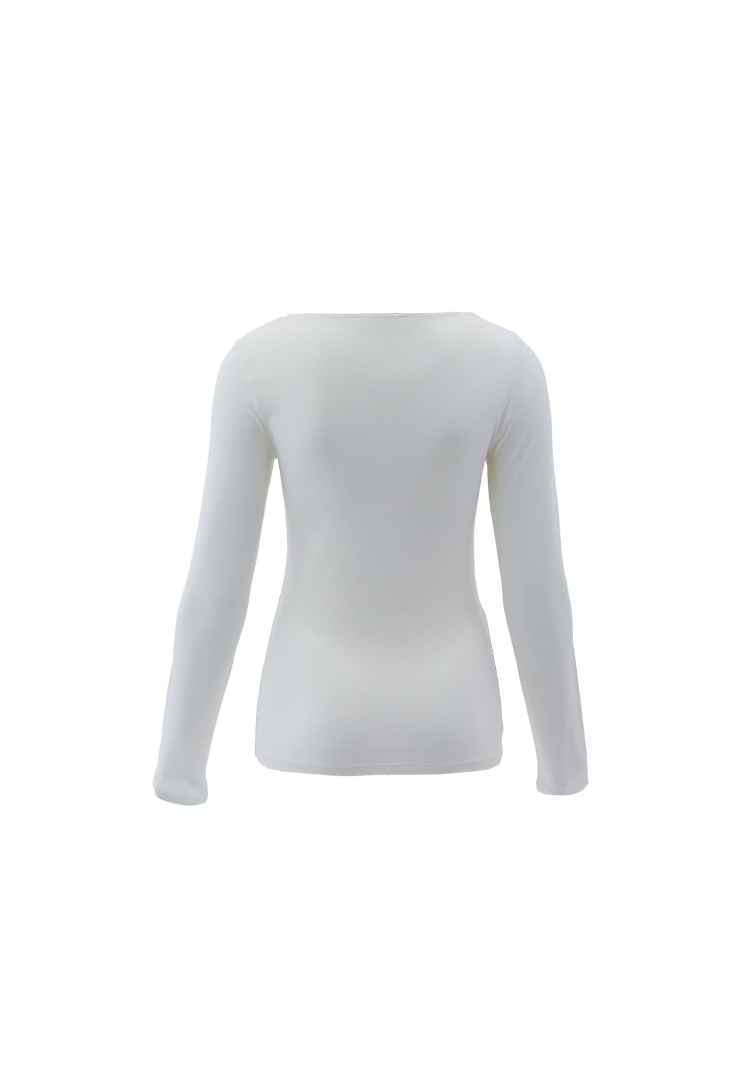 Square Neck Long Sleeve T-Shirt - ICE MILK