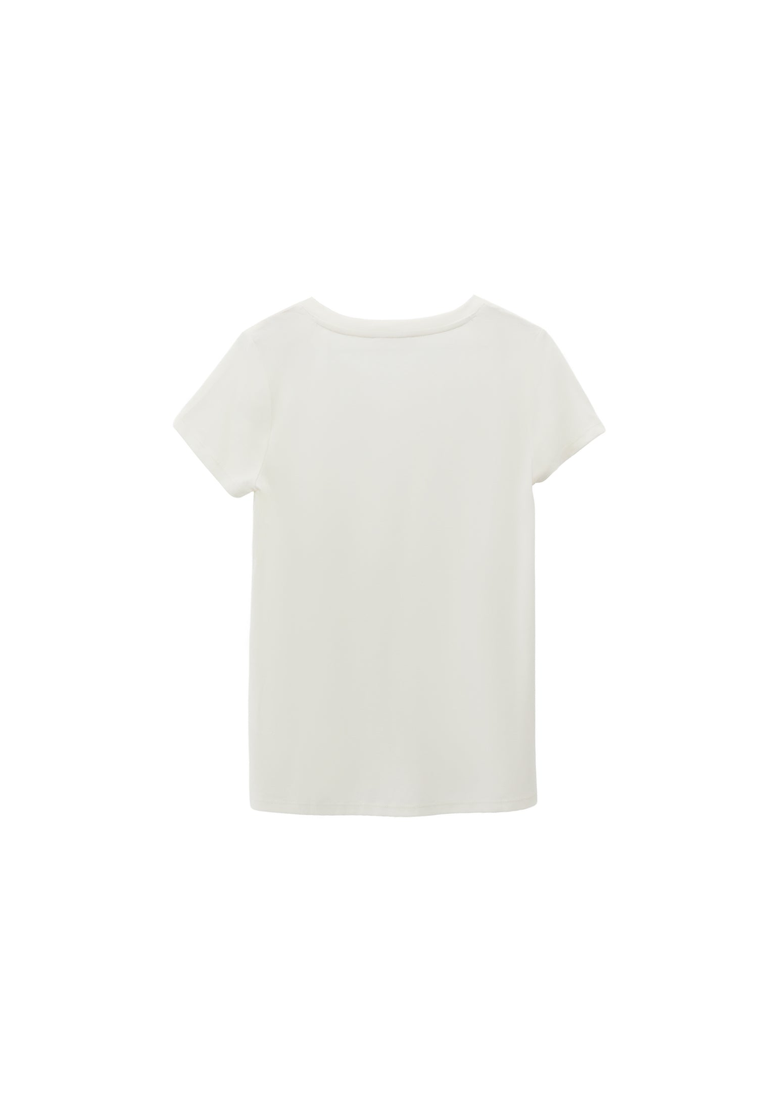 V Neck Slim Fit Short Sleeve T-Shirt - ICE MILK
