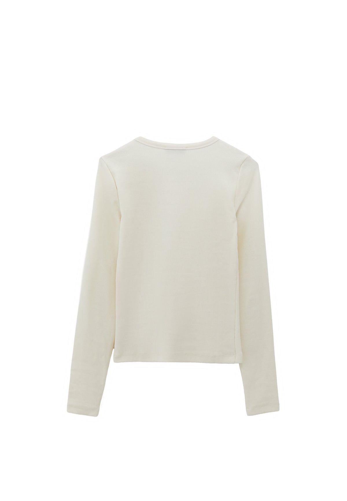 Crew Neck Long Sleeve T-Shirt - ICE MILK