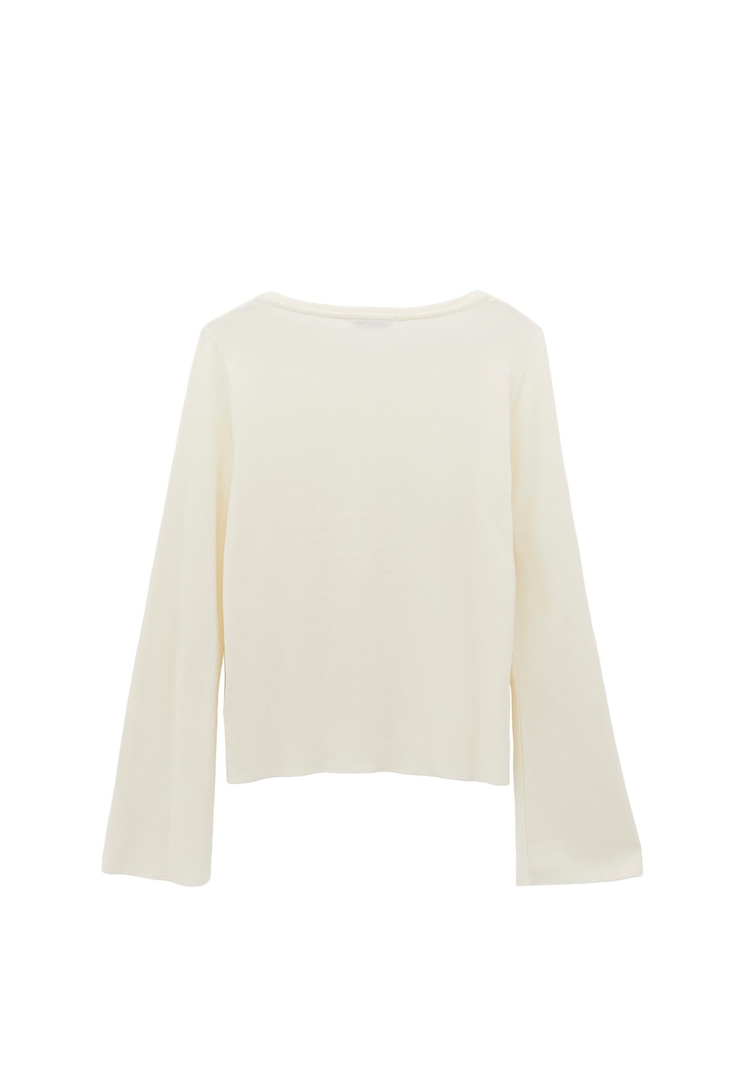 Boat Neck Slim T-Shirt - ICE MILK