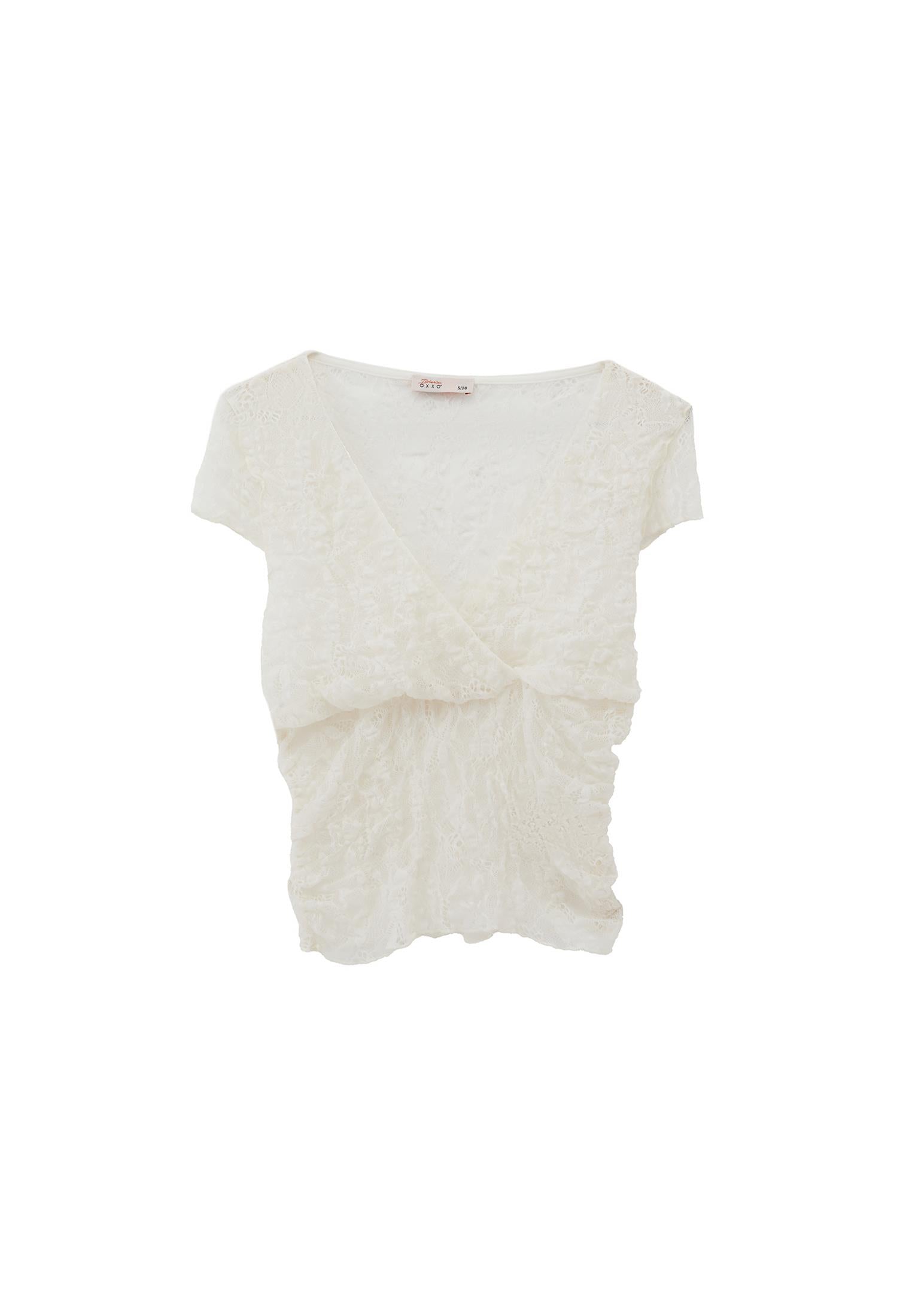 Wrap Neck Bodycon T-Shirt - ICE MILK