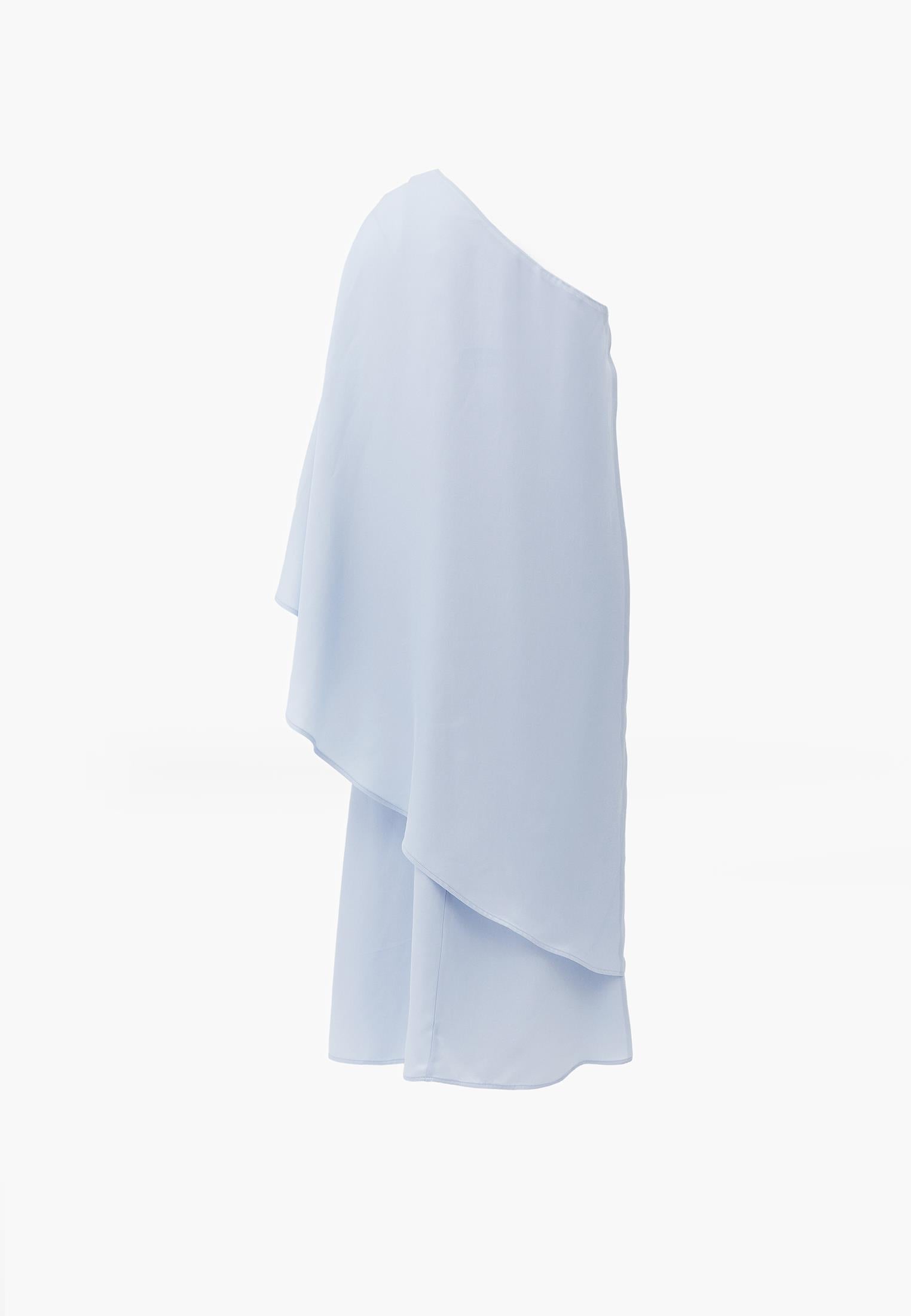 Asymmetric One Shoulder Long Dress - ICE WATER