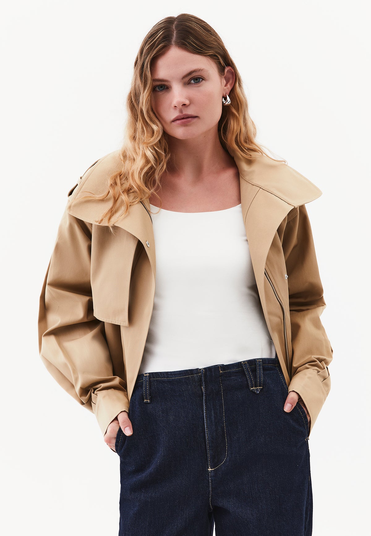 Oversize Long Sleeve Trench Coat - INCENSE