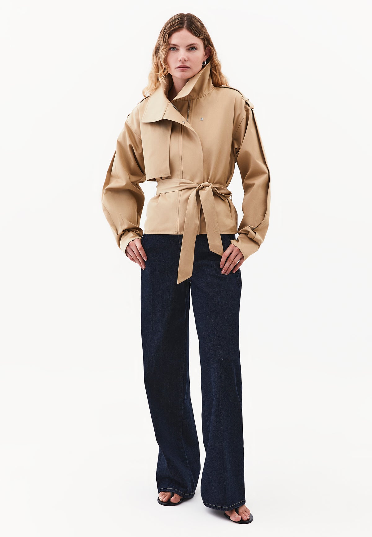 Oversize Long Sleeve Trench Coat - INCENSE