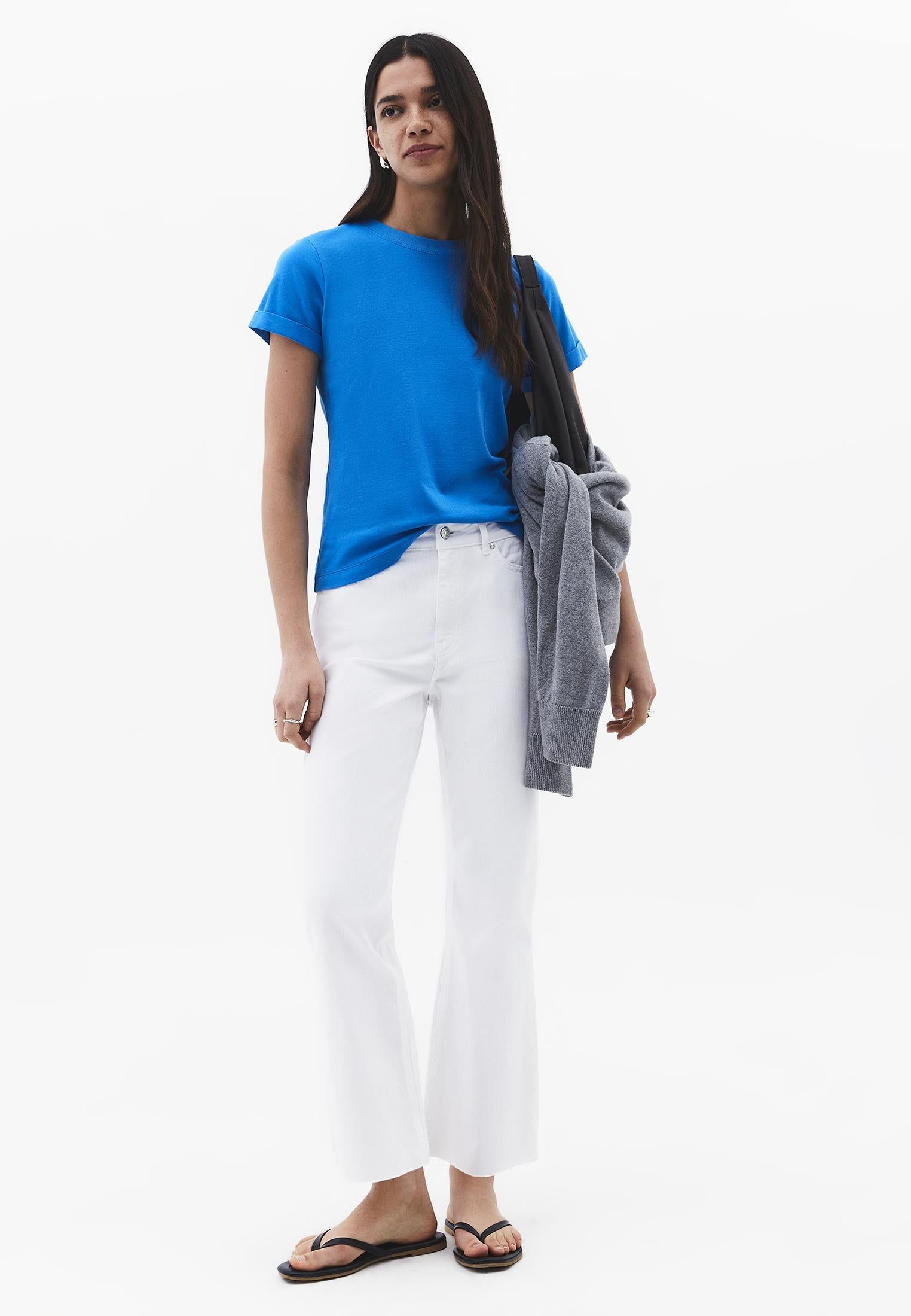 Crew Neck Short Sleeve T-Shirt - INDIGO BUNTING