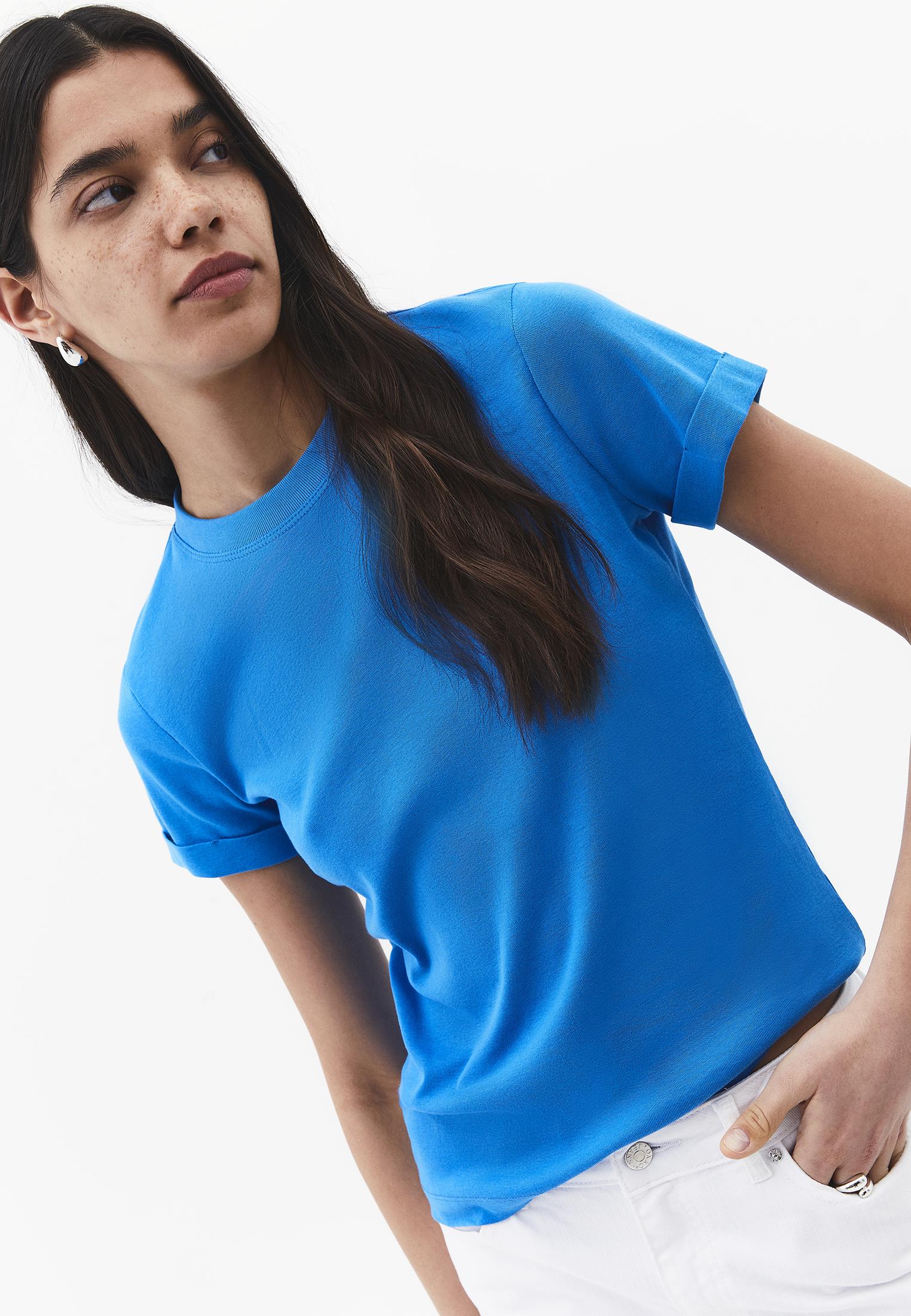 Crew Neck Short Sleeve T-Shirt - INDIGO BUNTING