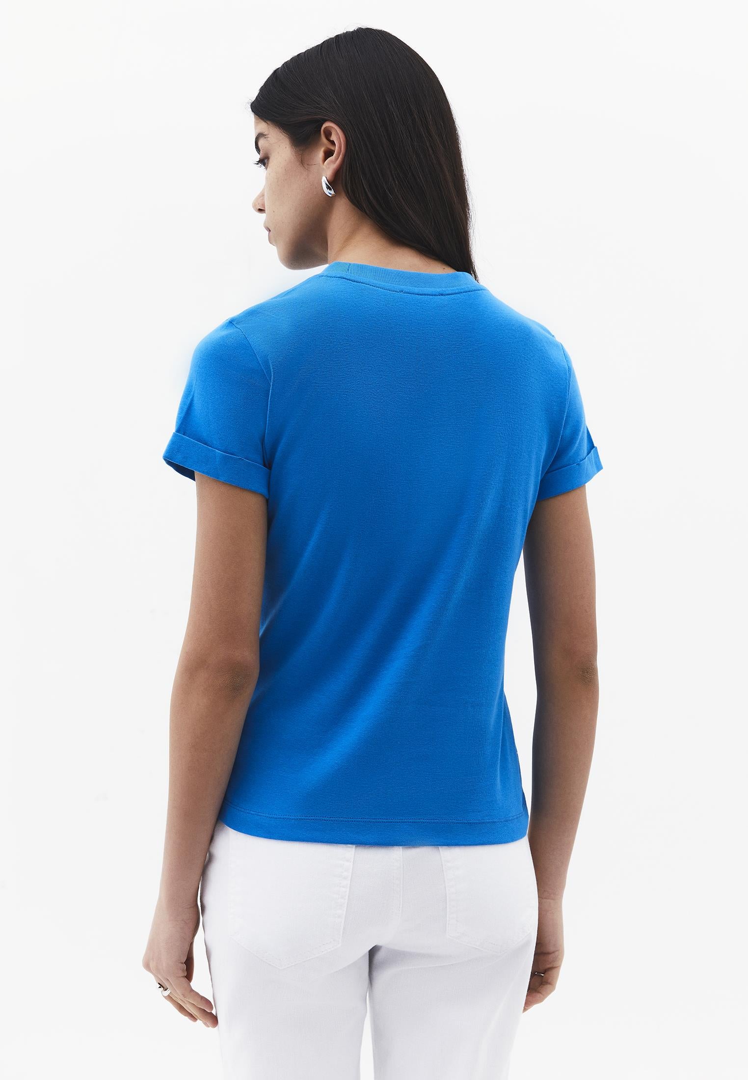 Crew Neck Short Sleeve T-Shirt - INDIGO BUNTING