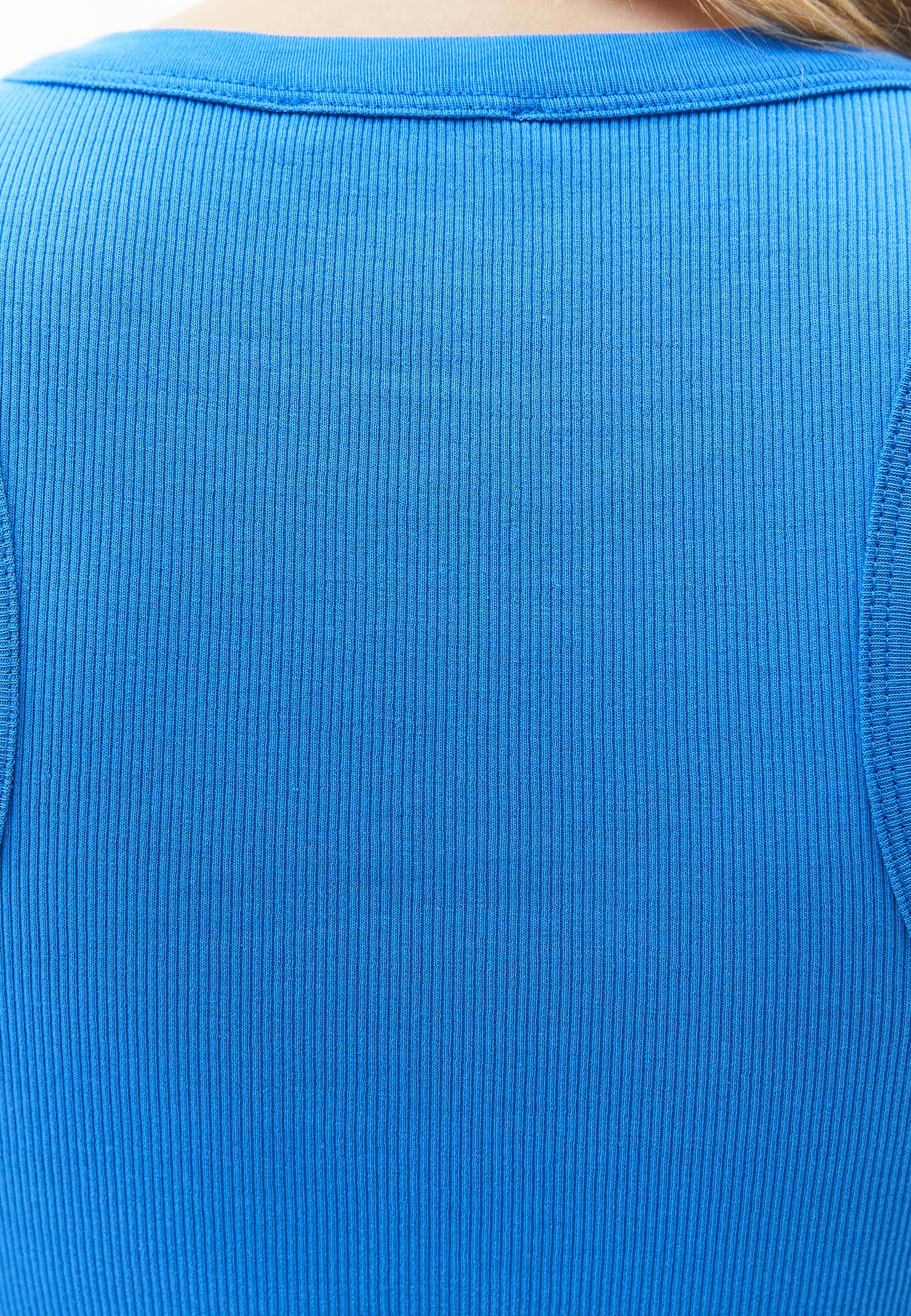 Crew Neck Bodycon Tank Top - INDIGO BUNTING