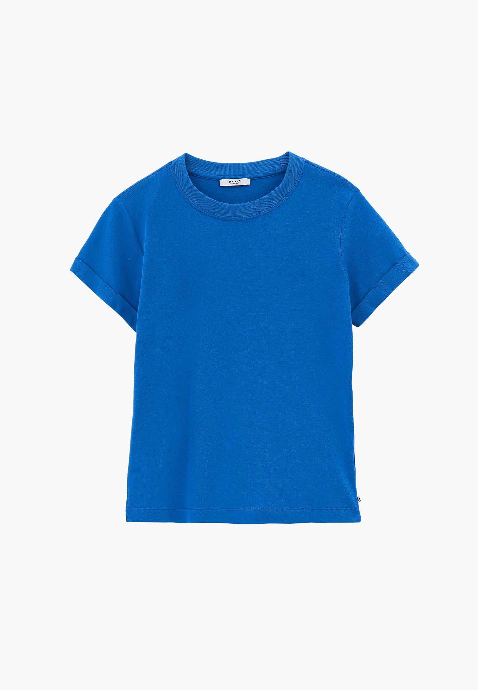 Crew Neck Short Sleeve T-Shirt - INDIGO BUNTING
