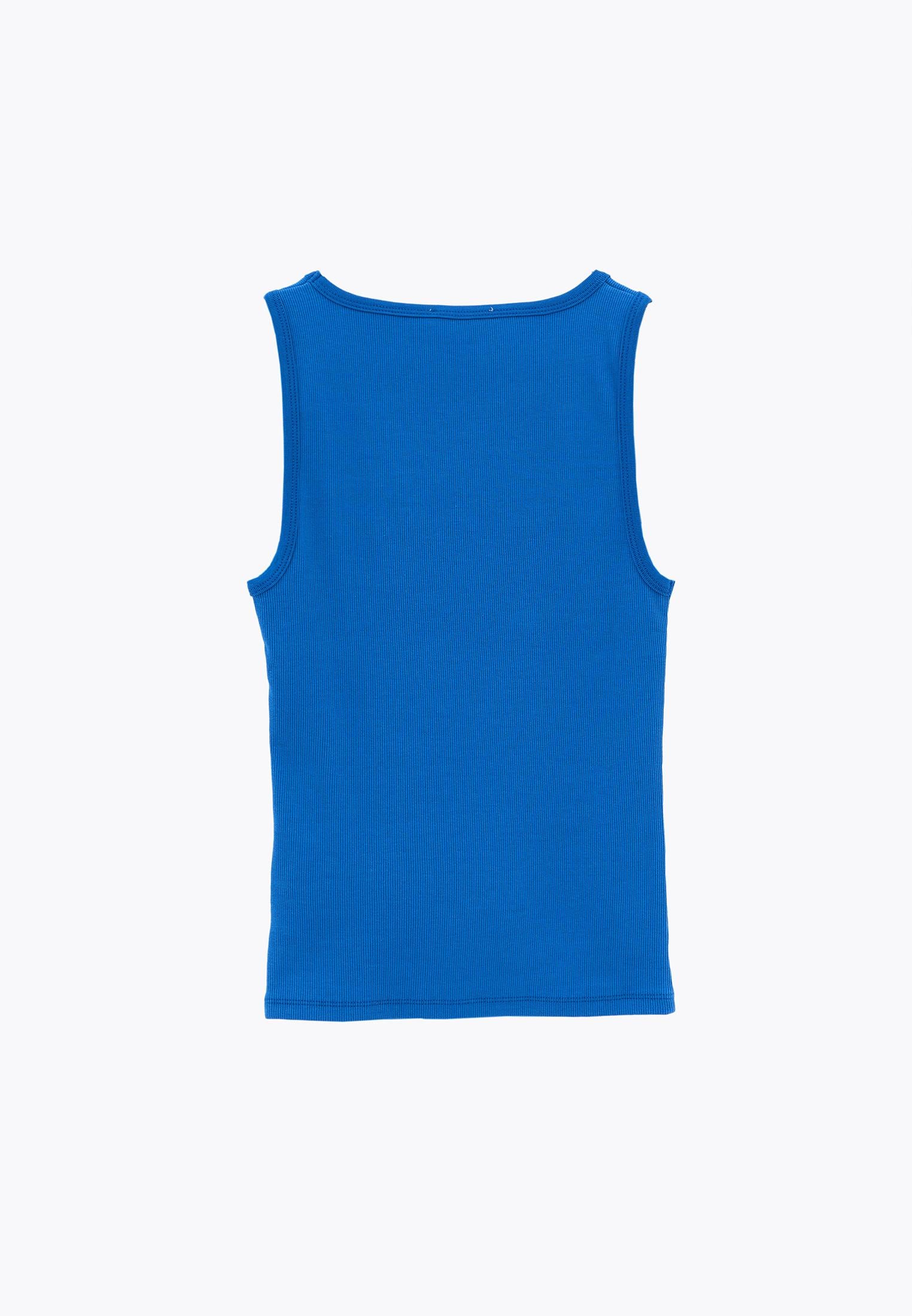 Square Neck Bodycon Tank Top - INDIGO BUNTING